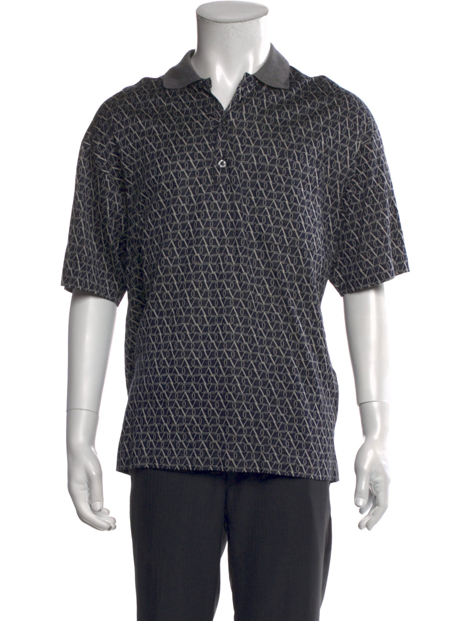 Valentino Printed Crew Neck Polo Shirt