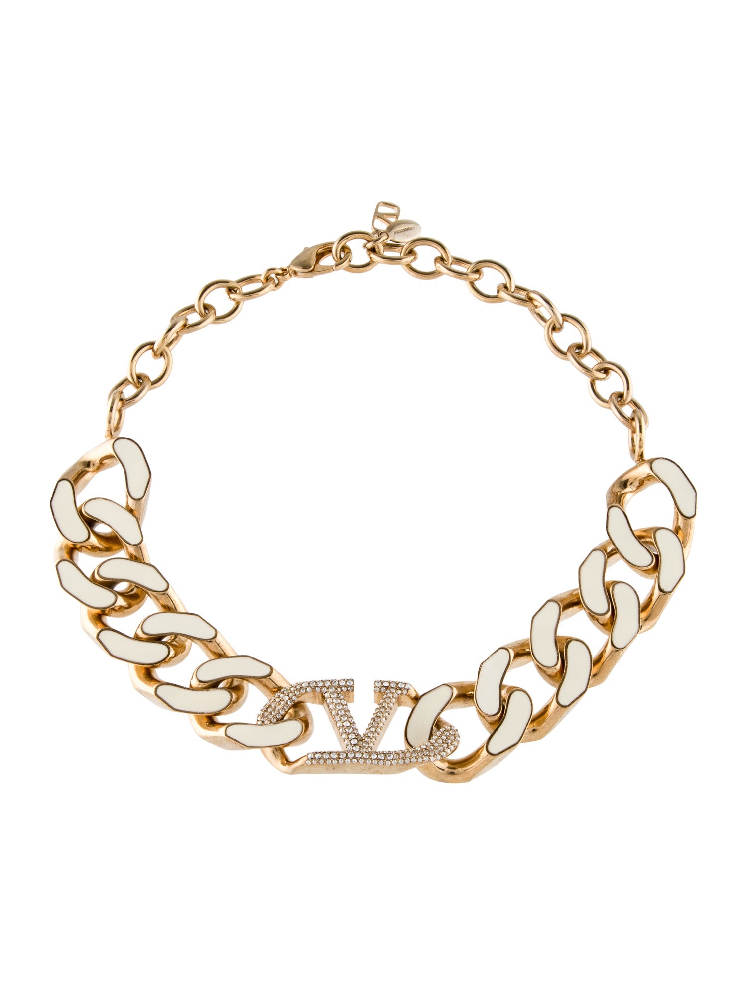 Valentino V Logo Chain Choker Necklace