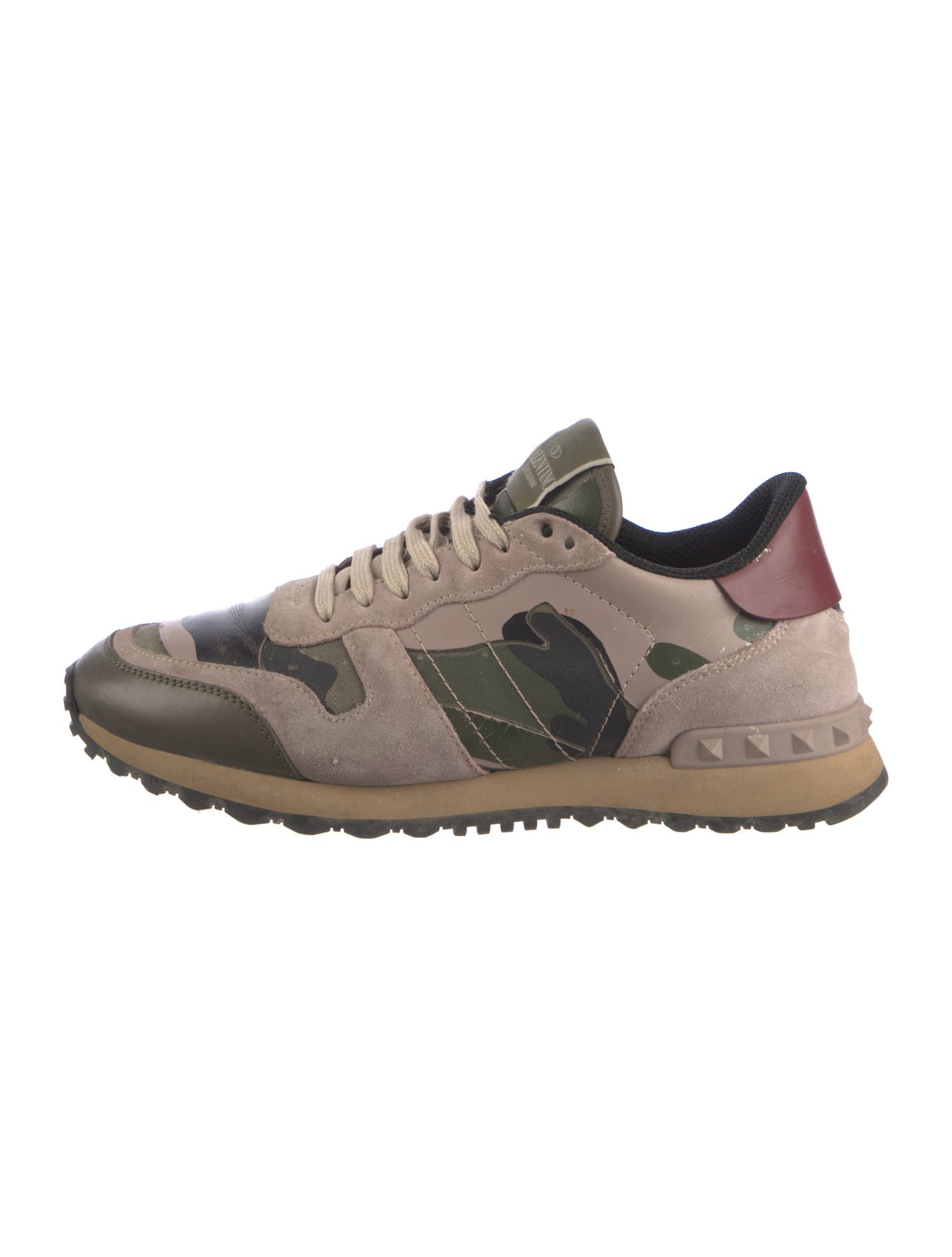 Valentino Rockstud Accents Leather Sneakers