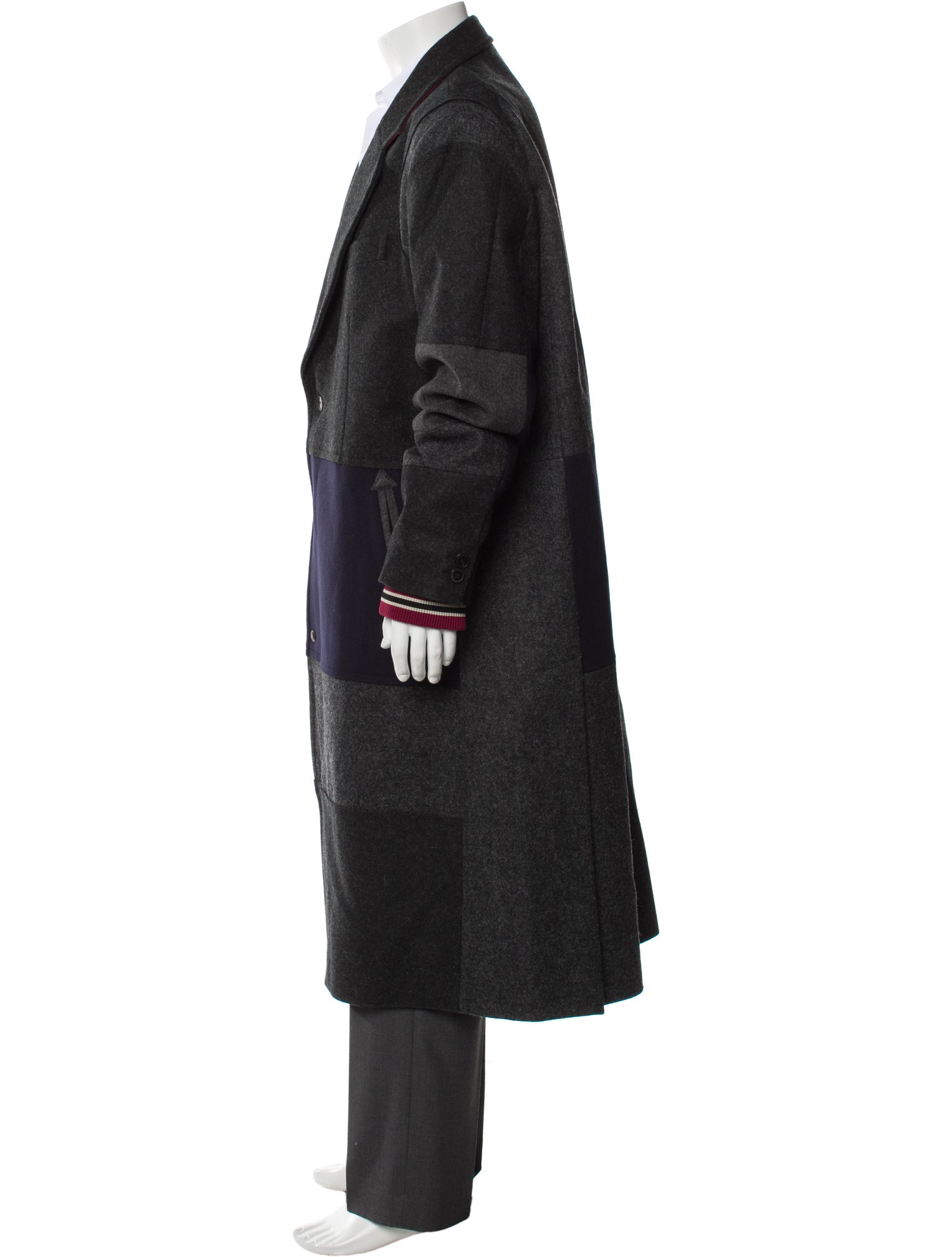 Valentino Wool Striped Overcoat w/ Tags