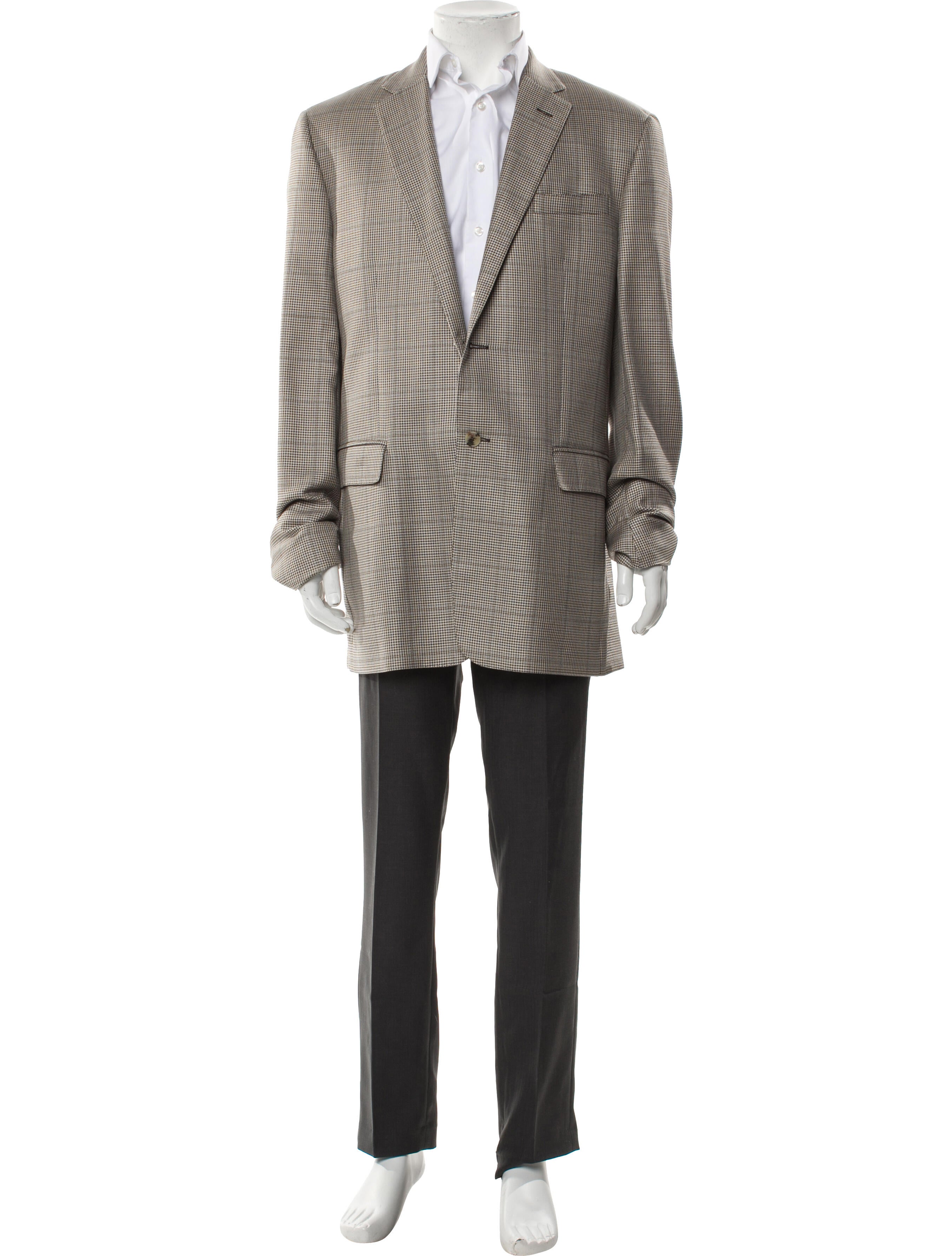 Valentino Silk Houndstooth Print Blazer