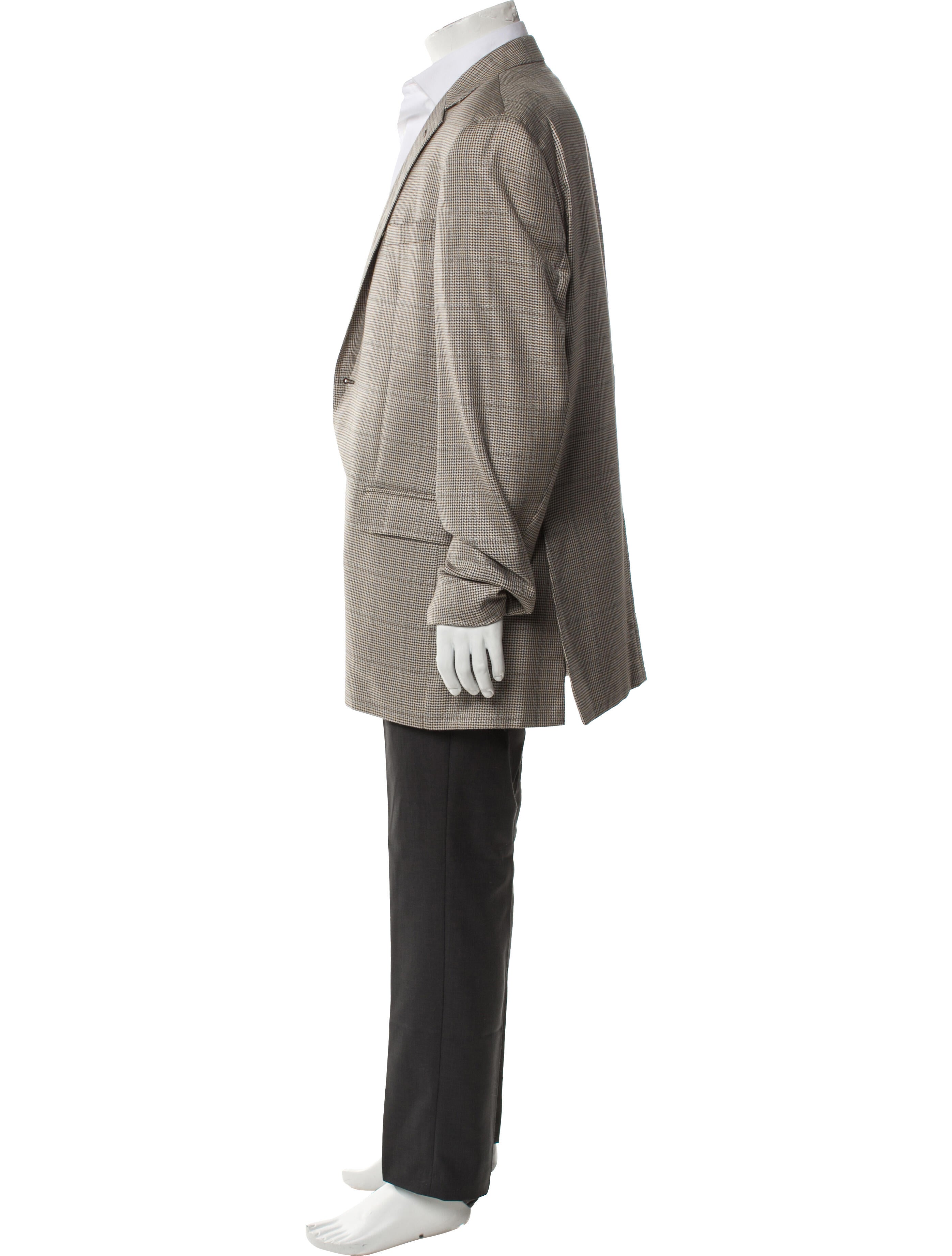 Valentino Silk Houndstooth Print Blazer