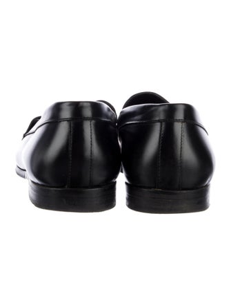 Valentino Leather Chain-Link Accents Dress Loafers