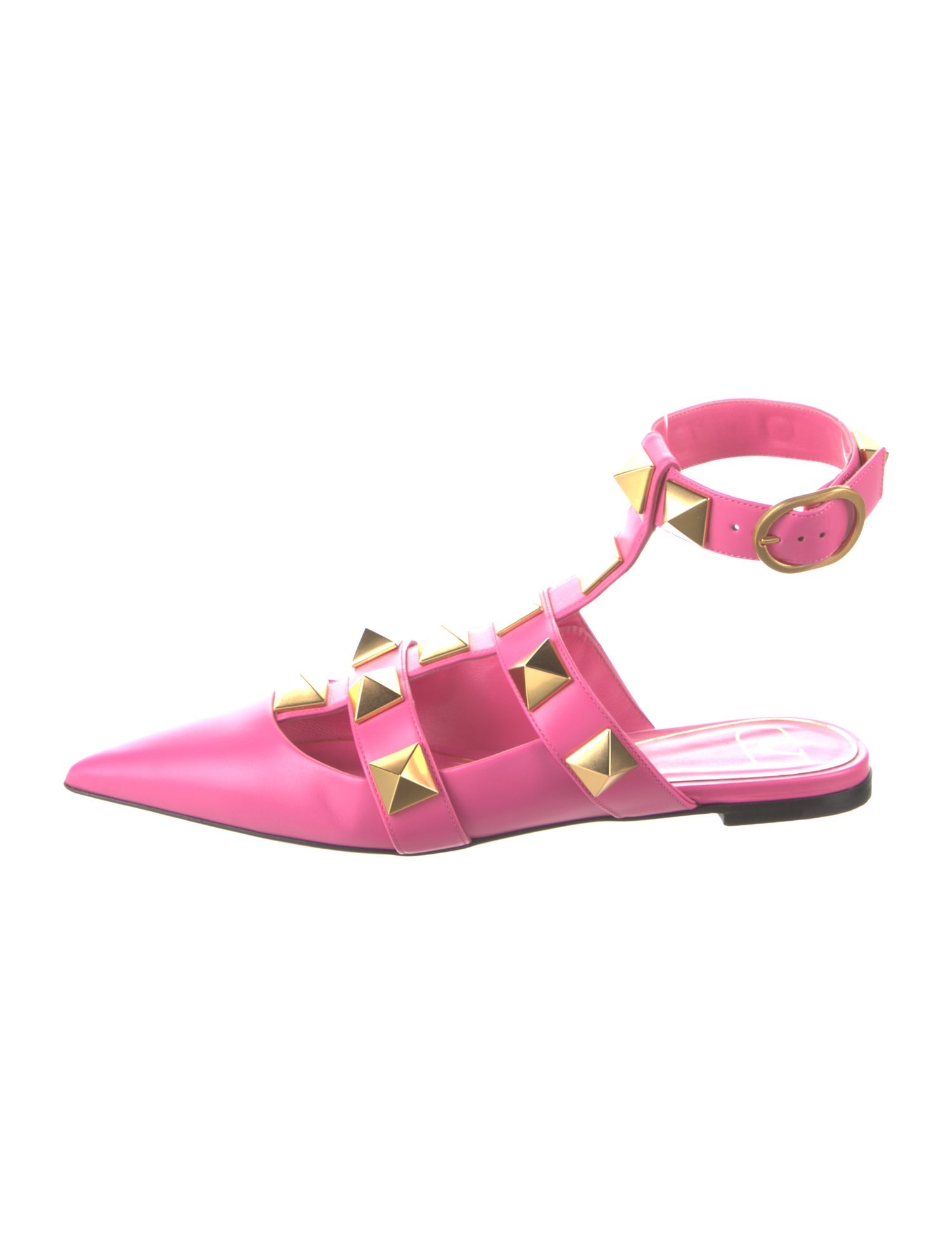 Valentino Rockstud Accents Leather Mules