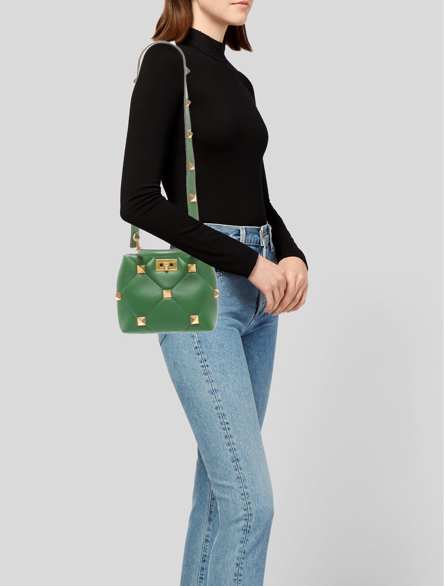 Valentino Rockstud Top Handle Bag