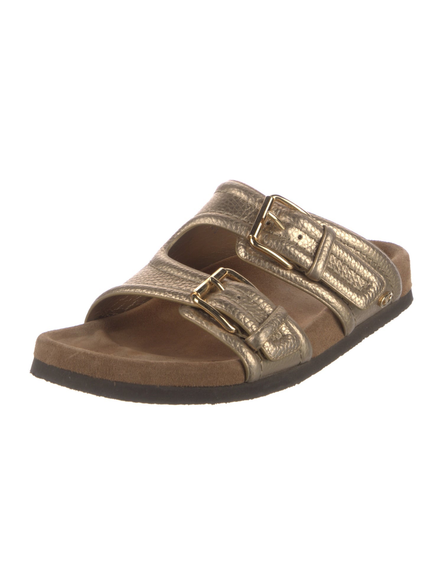 Valentino Leather Colorblock Pattern Slides