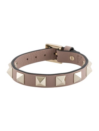 Valentino Leather Rockstud Bracelet