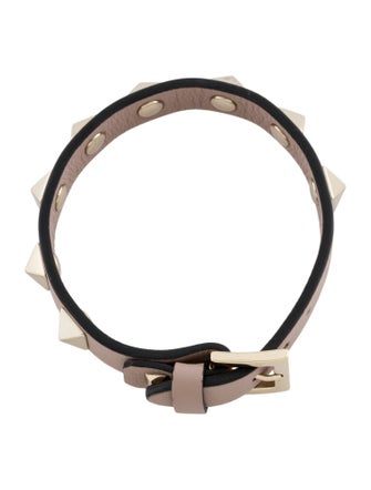Valentino Leather Rockstud Bracelet