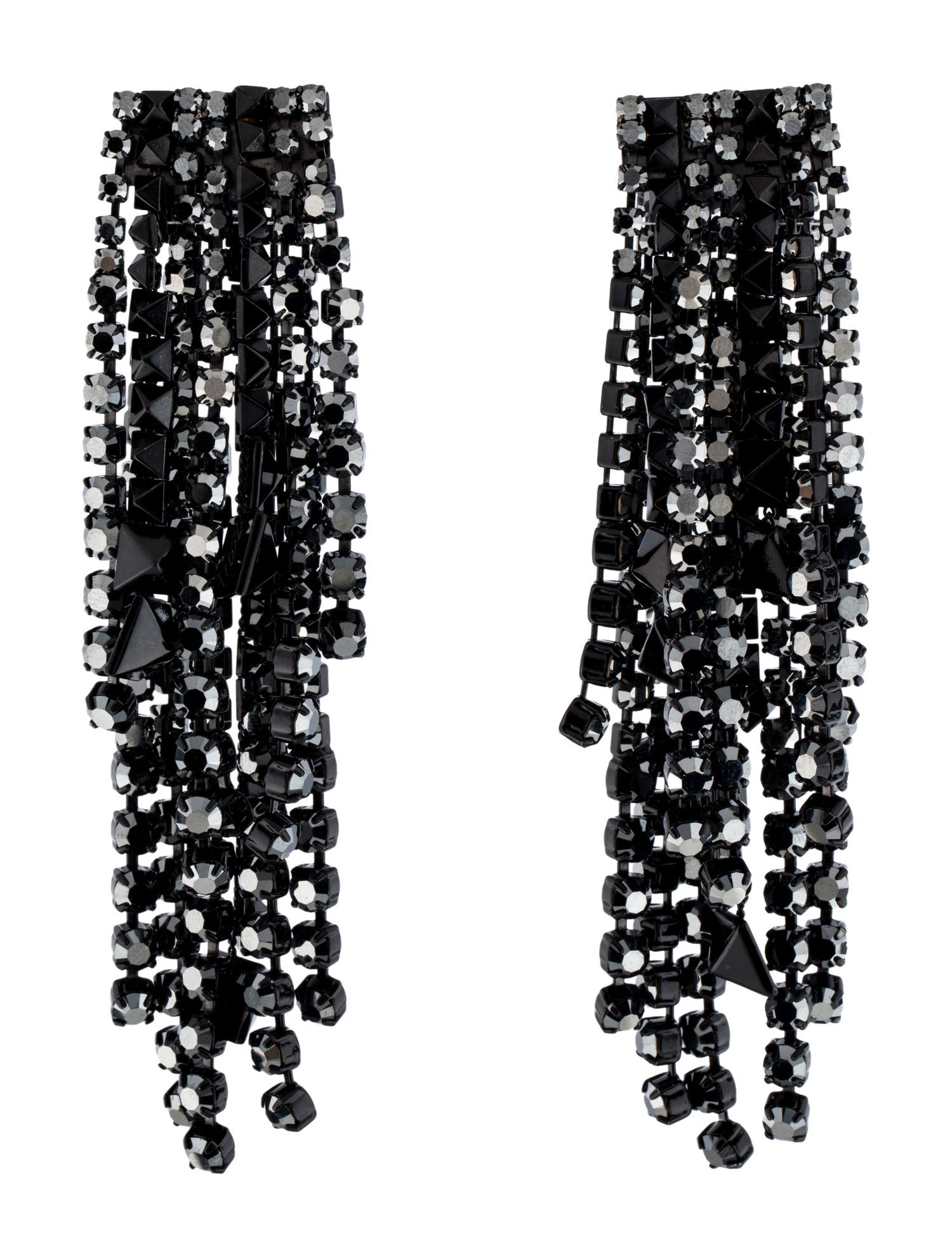 Valentino Crystal Brightrain Rockstud Chandelier Earrings