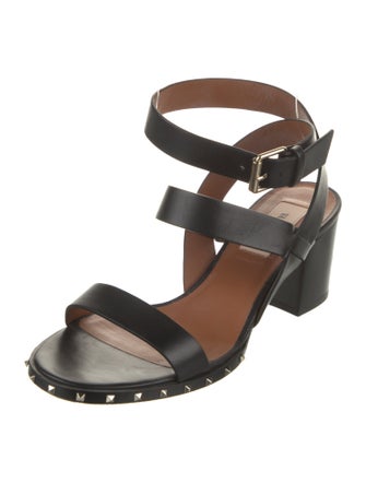 Valentino Rockstud Accents Leather Sandals