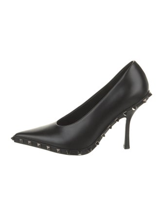 Valentino Rockstud Accents Leather Pumps
