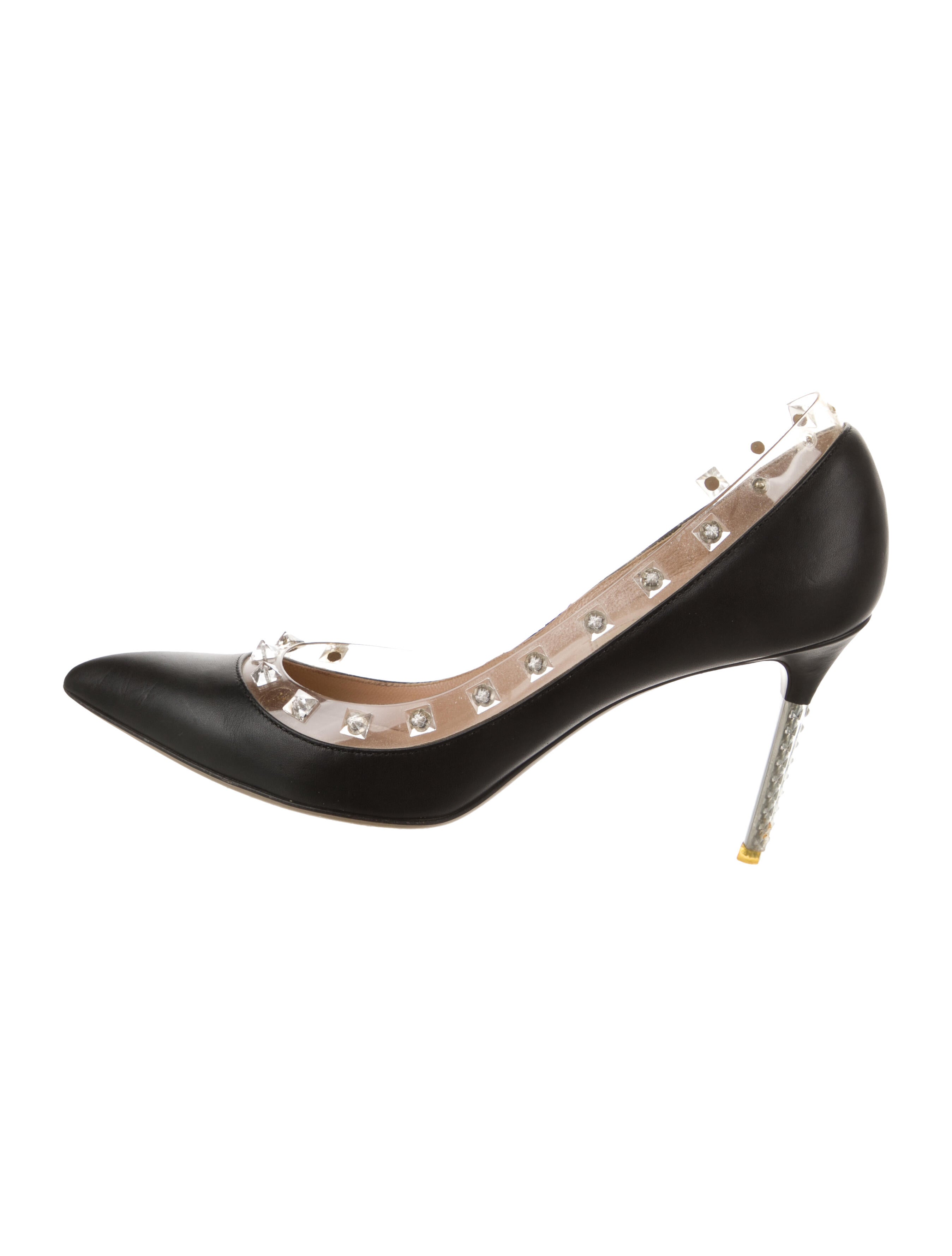 Valentino Rockstud Accents Leather Pumps