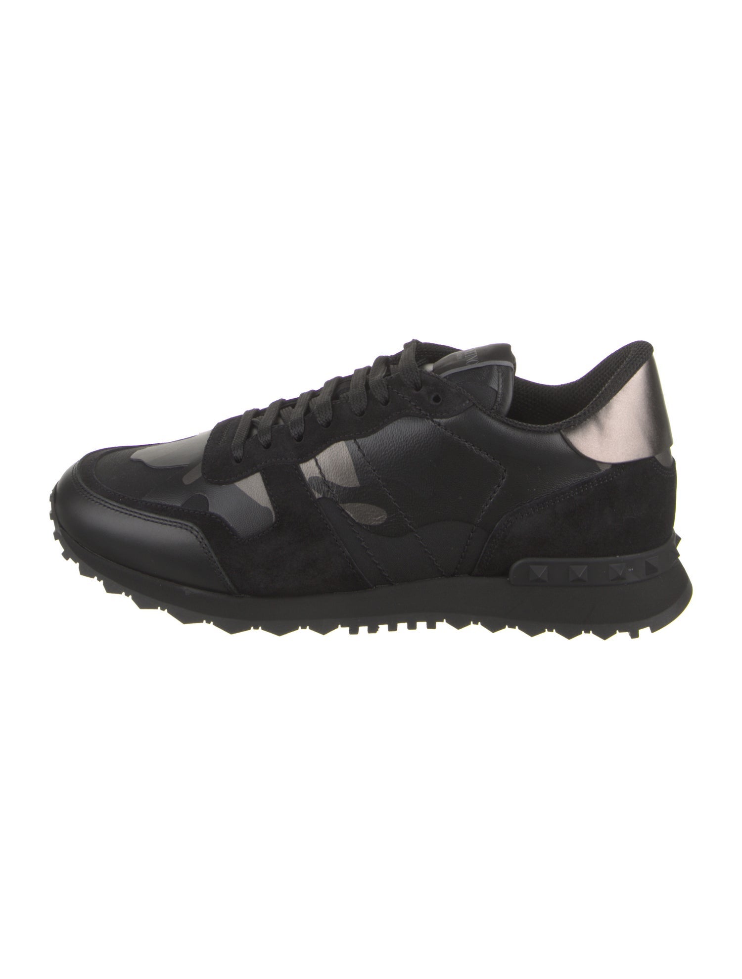 Valentino Leather Printed Sneakers