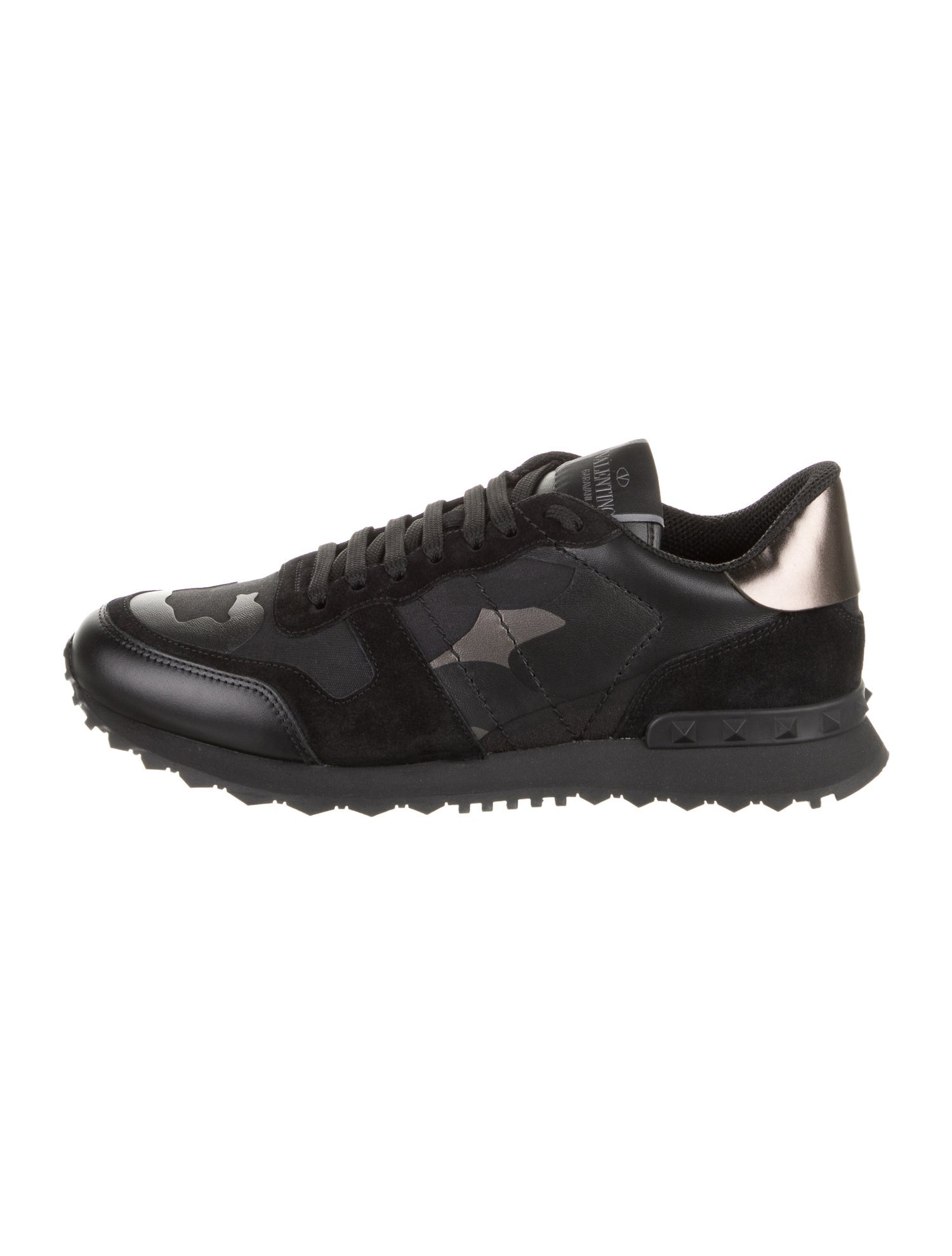 Valentino Leather Printed Athletic Sneakers