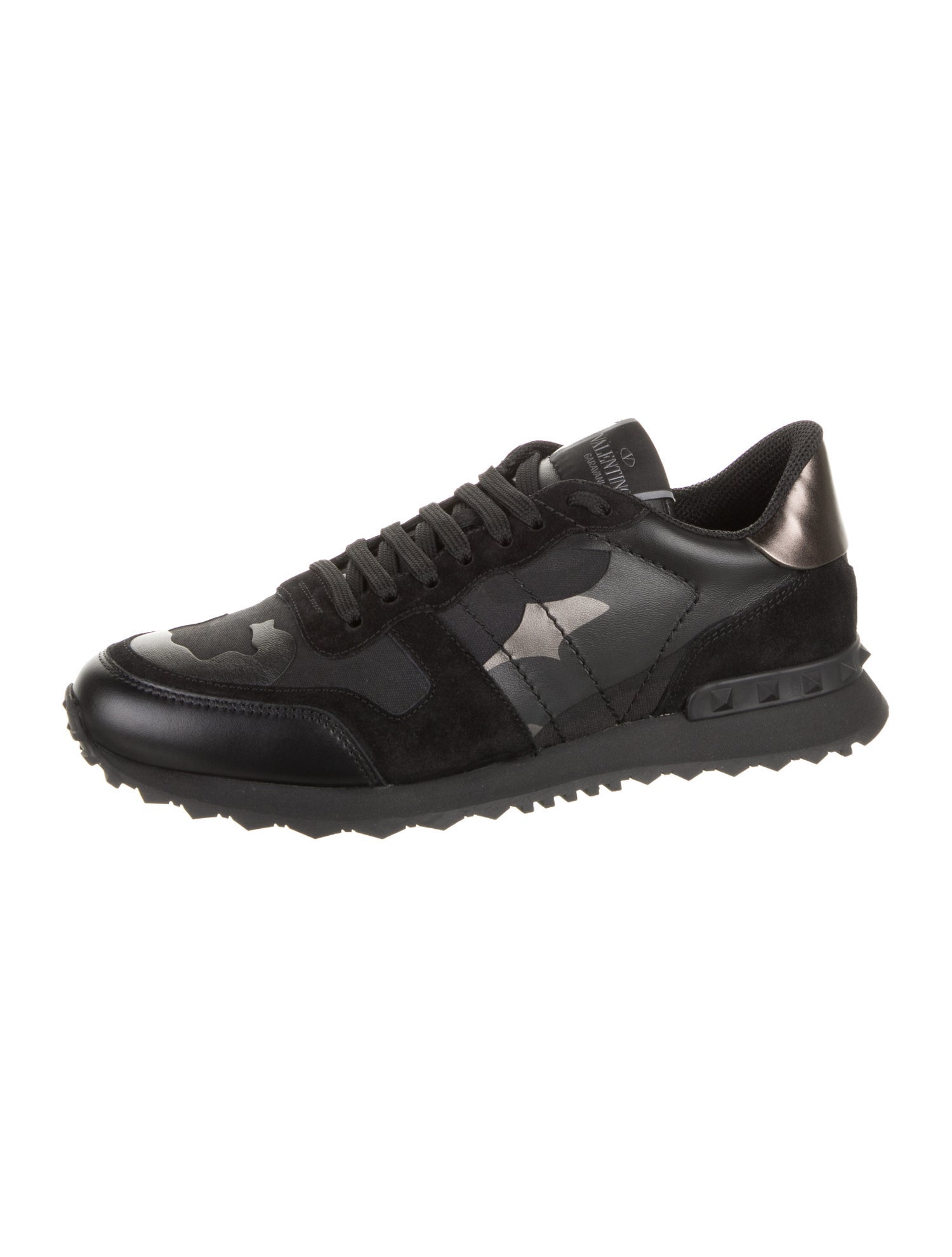 Valentino Leather Printed Athletic Sneakers
