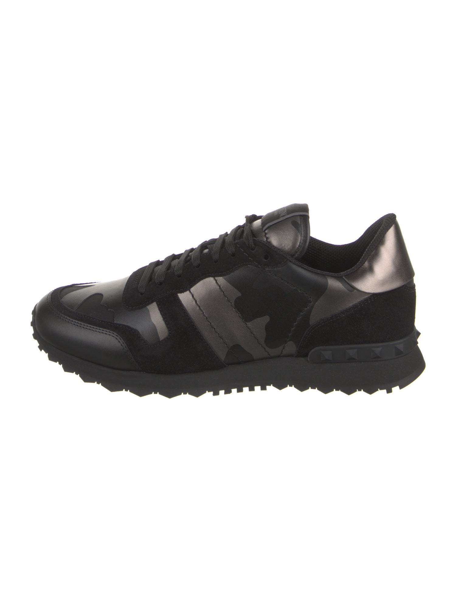 Valentino Leather Printed Athletic Sneakers