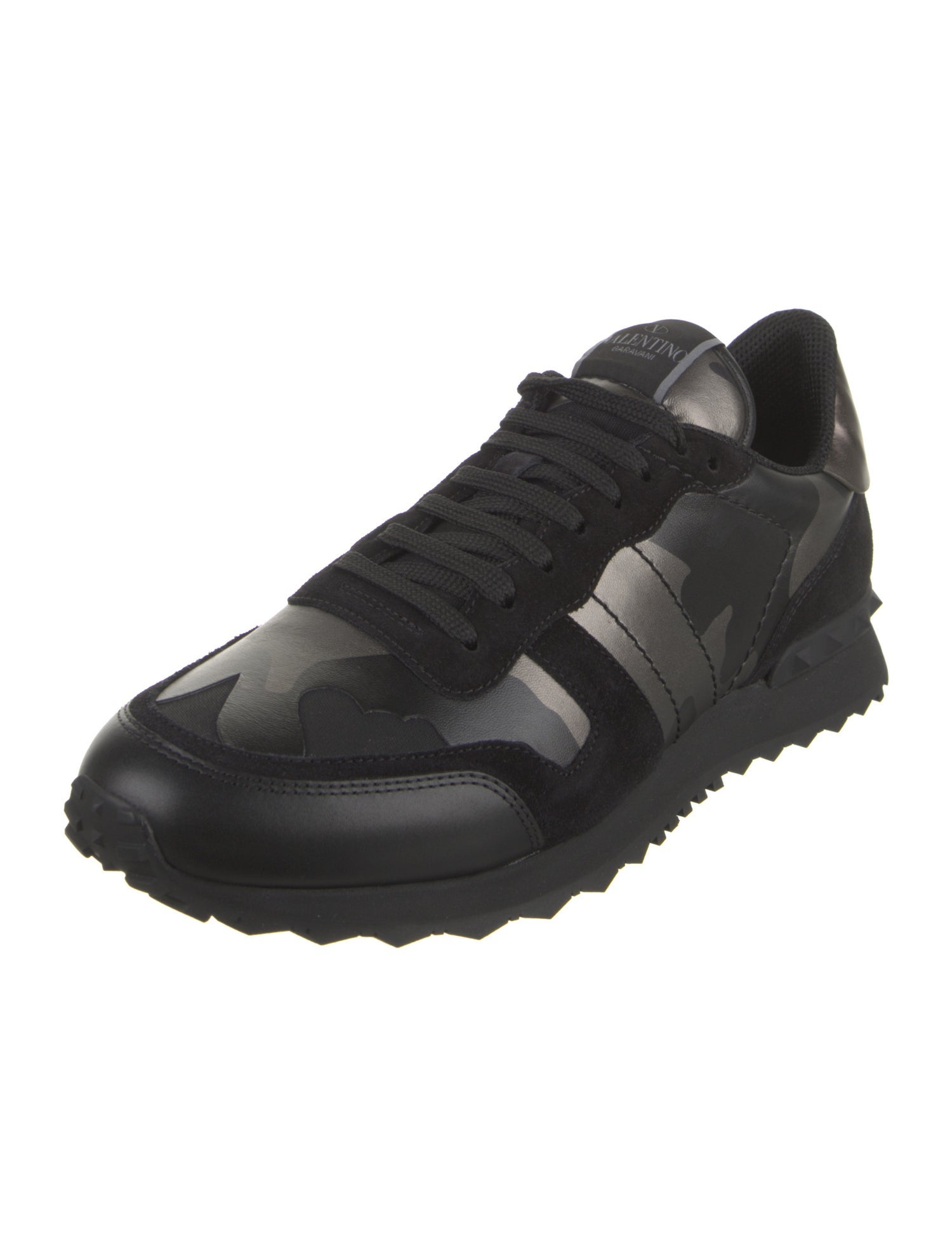 Valentino Leather Printed Athletic Sneakers
