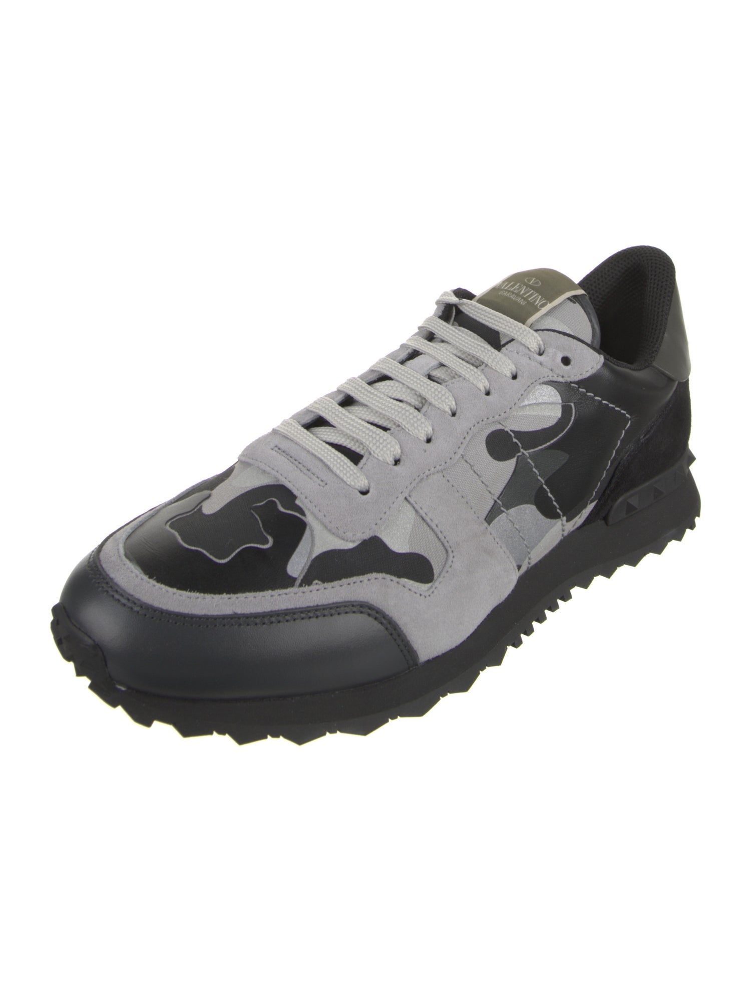 Valentino Leather Printed Sneakers