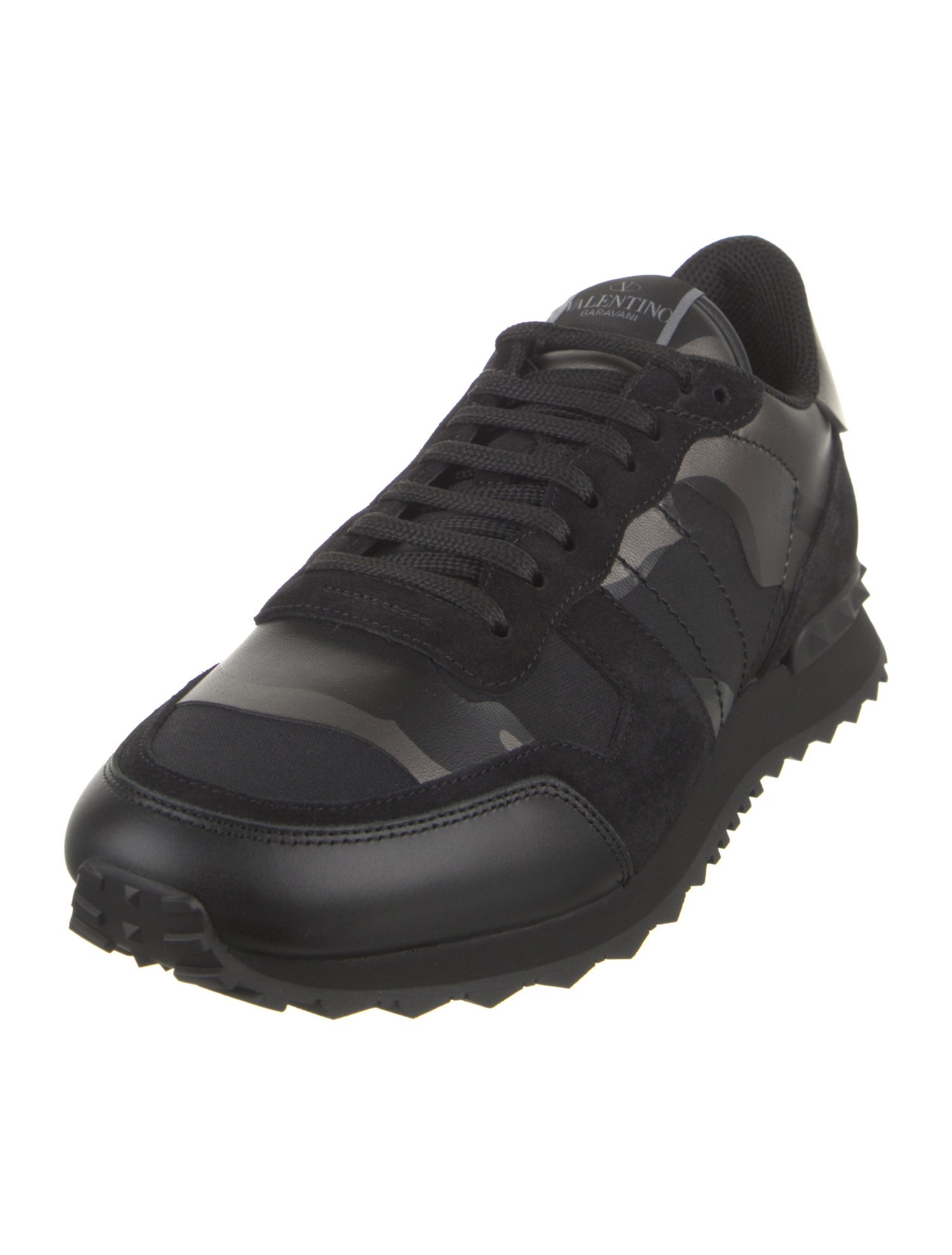 Valentino Leather Printed Athletic Sneakers