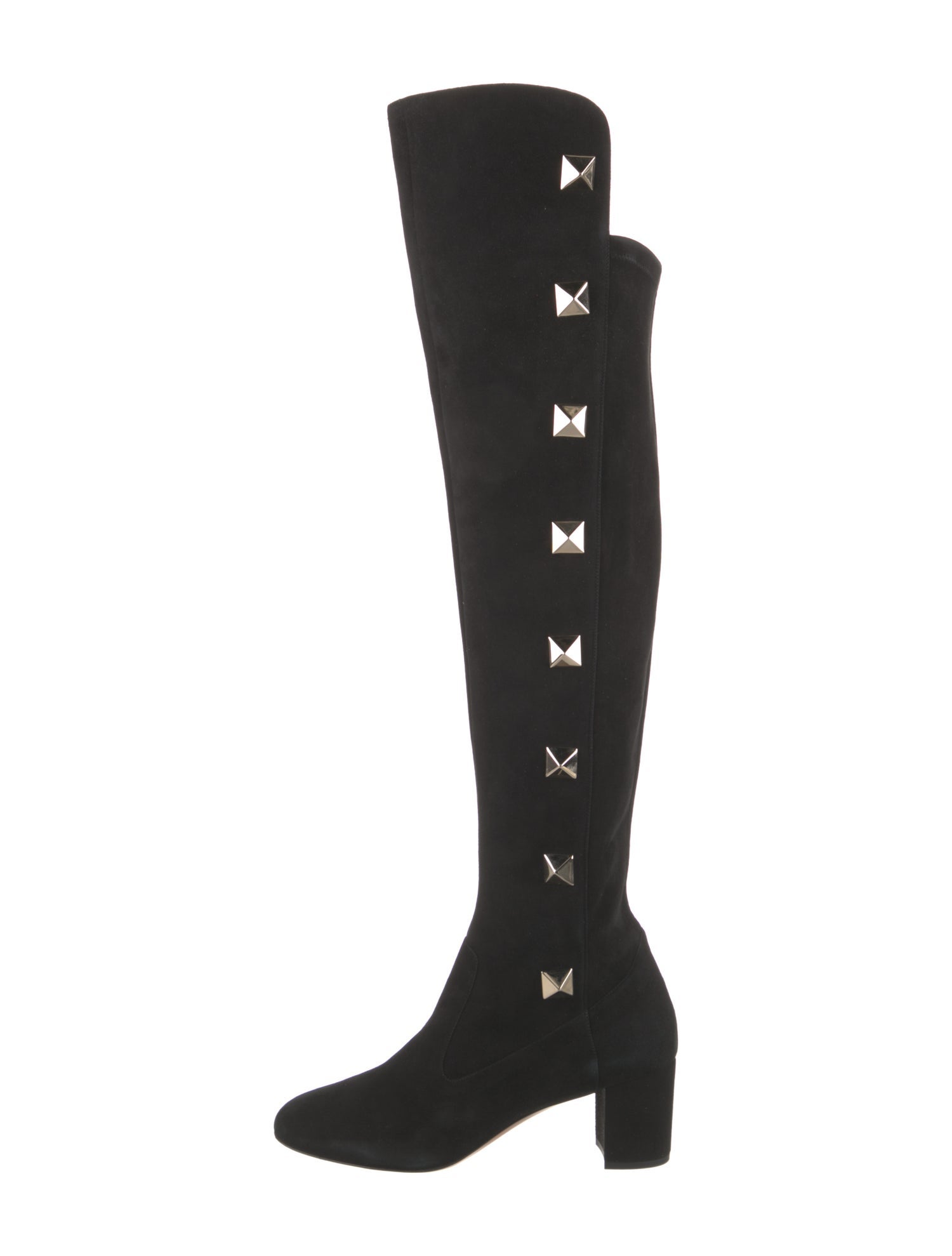 Valentino Rockstud Accents Suede Boots