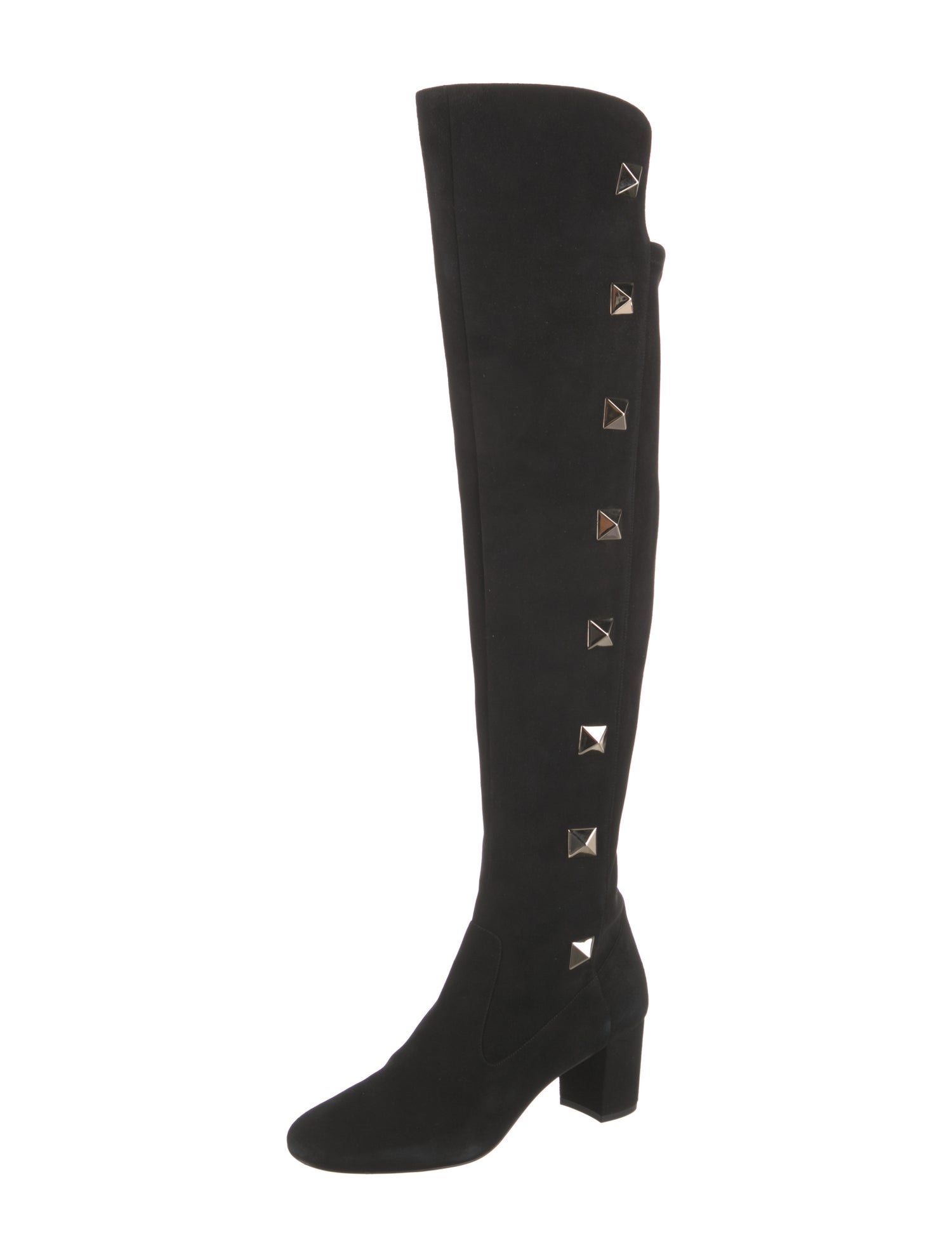 Valentino Rockstud Accents Suede Boots