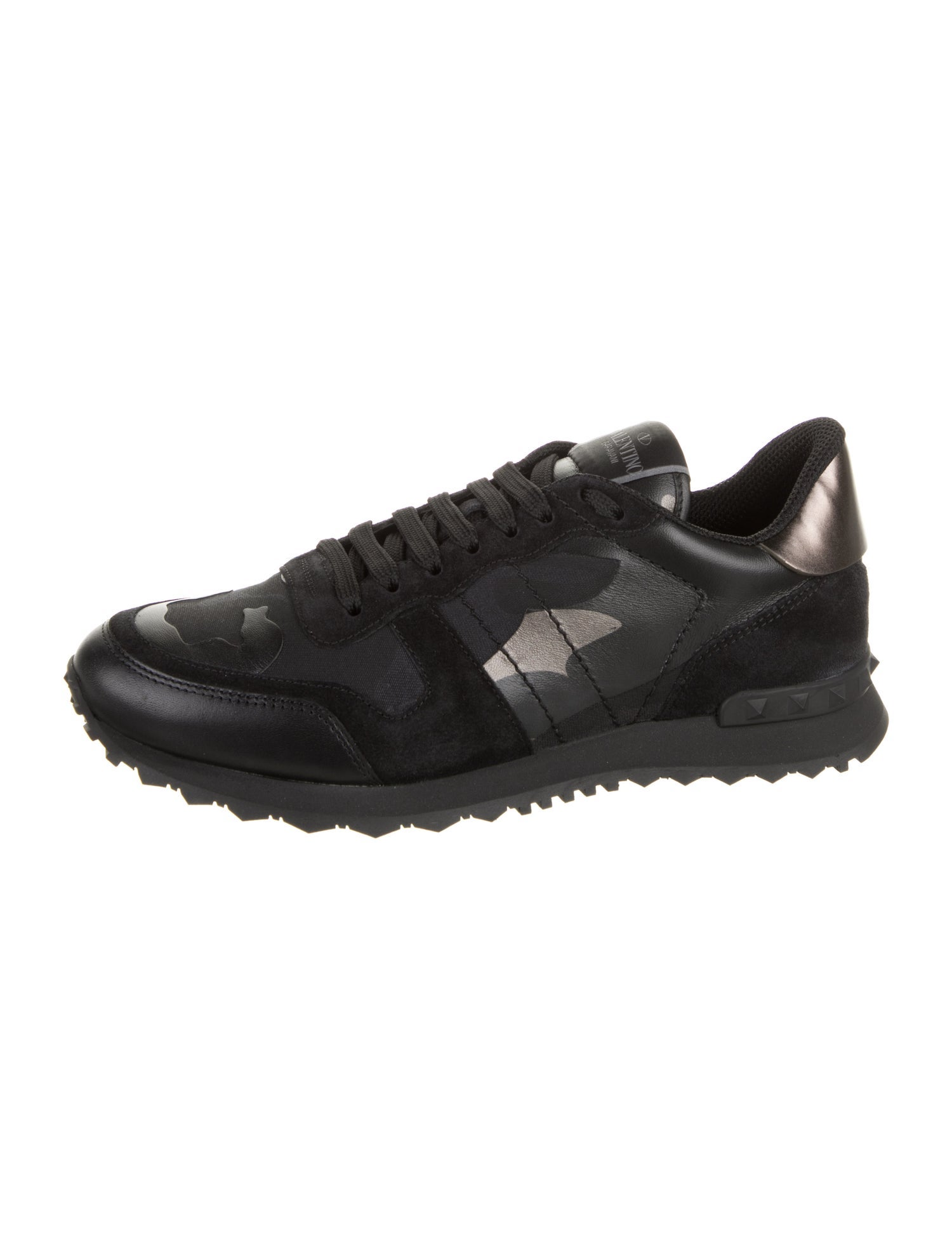 Valentino Leather Studded Accents Sneakers