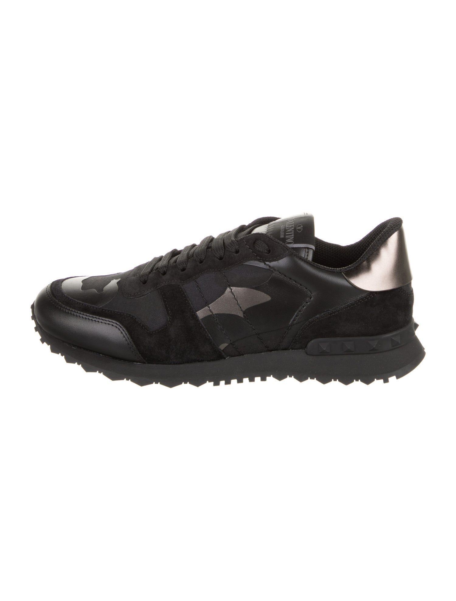 Valentino Leather Printed Sneakers