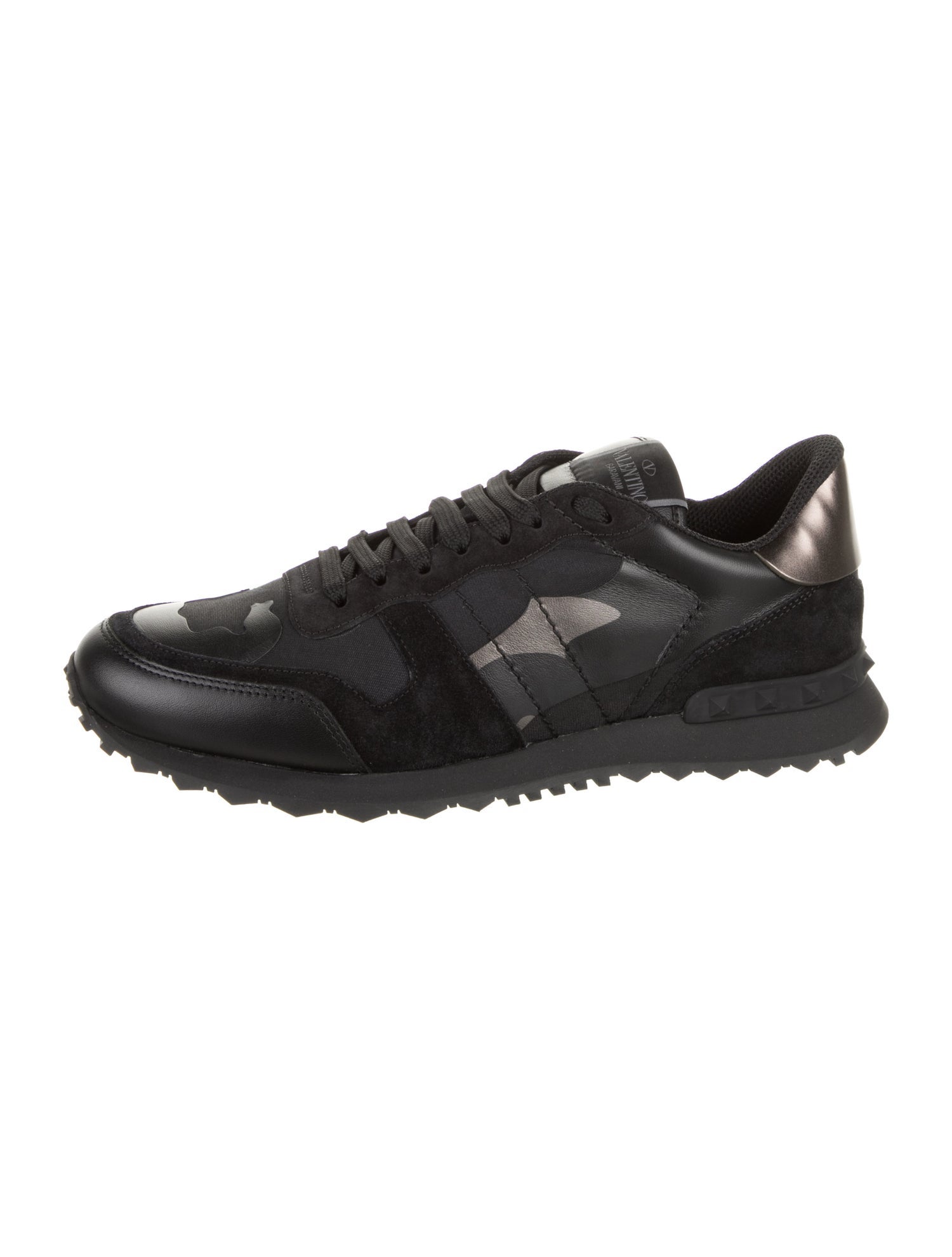 Valentino Leather Printed Sneakers