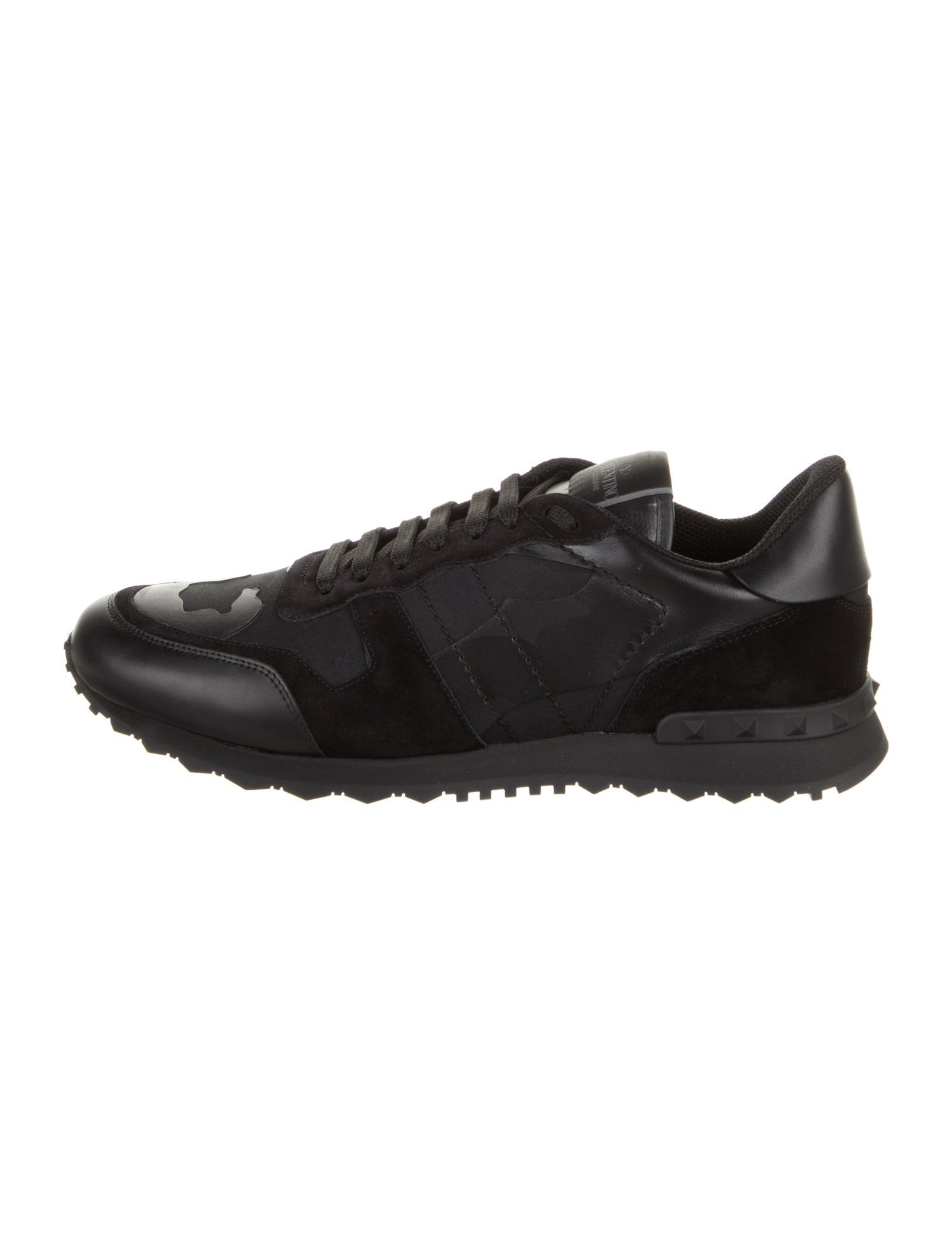 Valentino Leather Studded Accents Sneakers