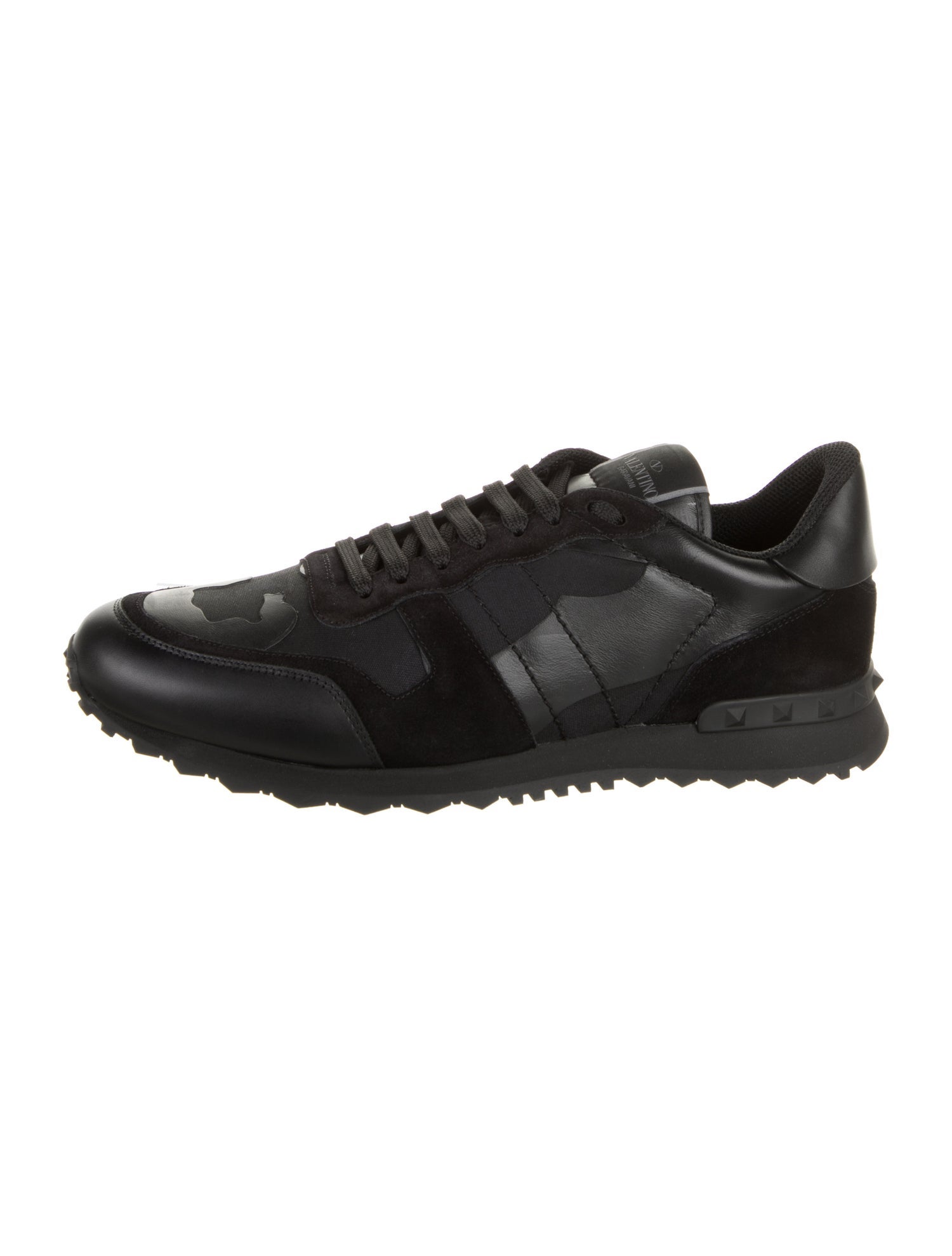 Valentino Leather Studded Accents Sneakers