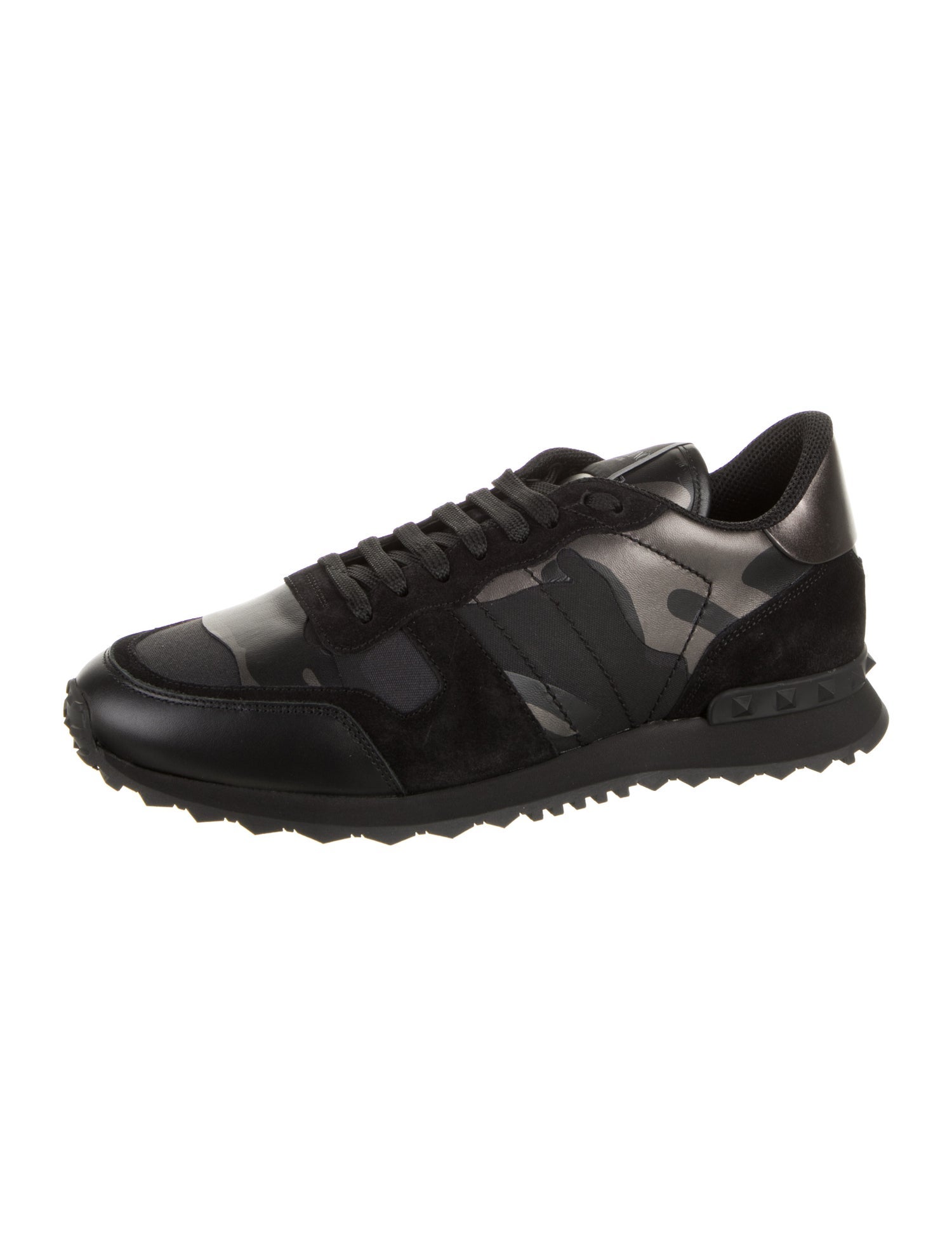 Valentino Leather Printed Sneakers