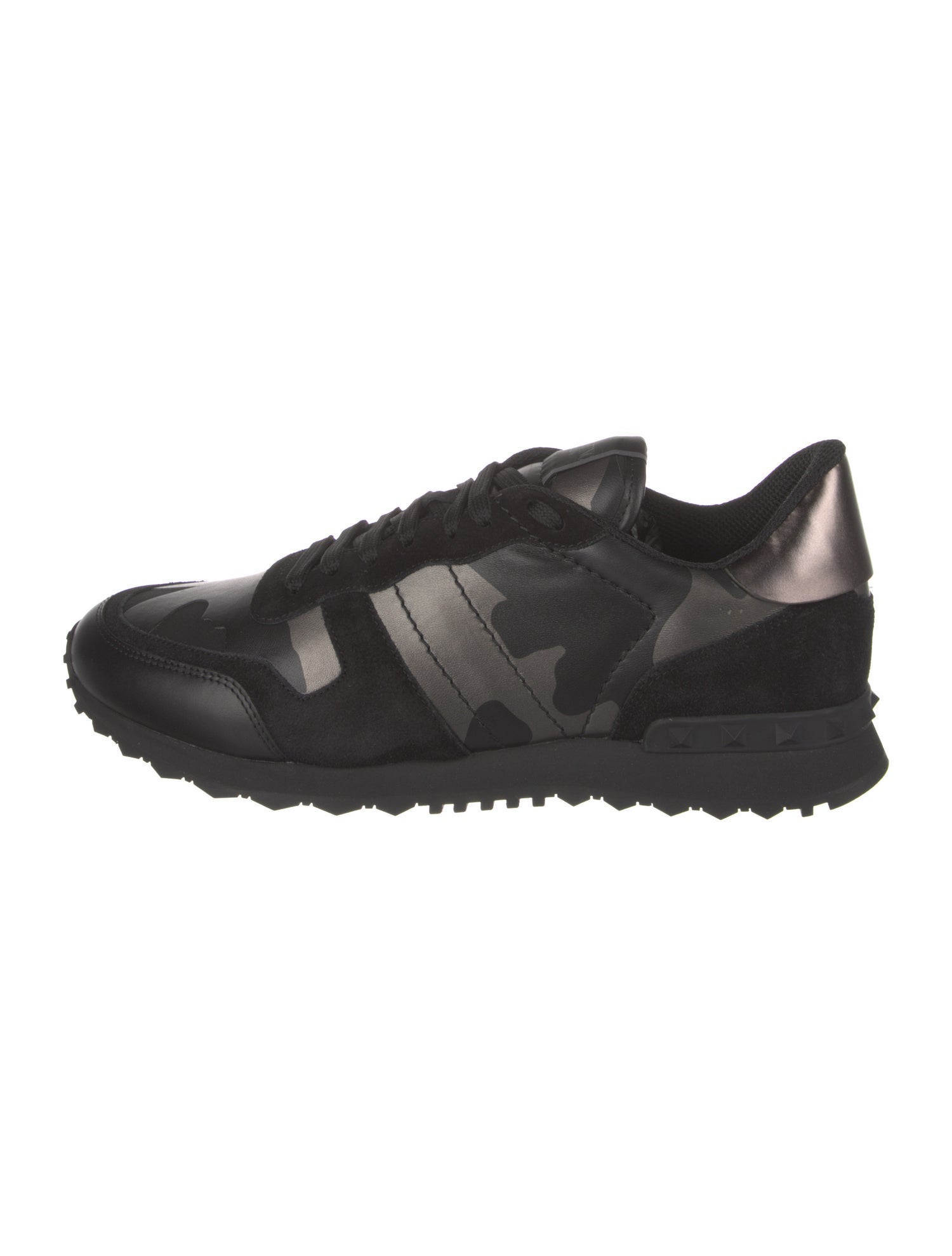Valentino Leather Printed Sneakers