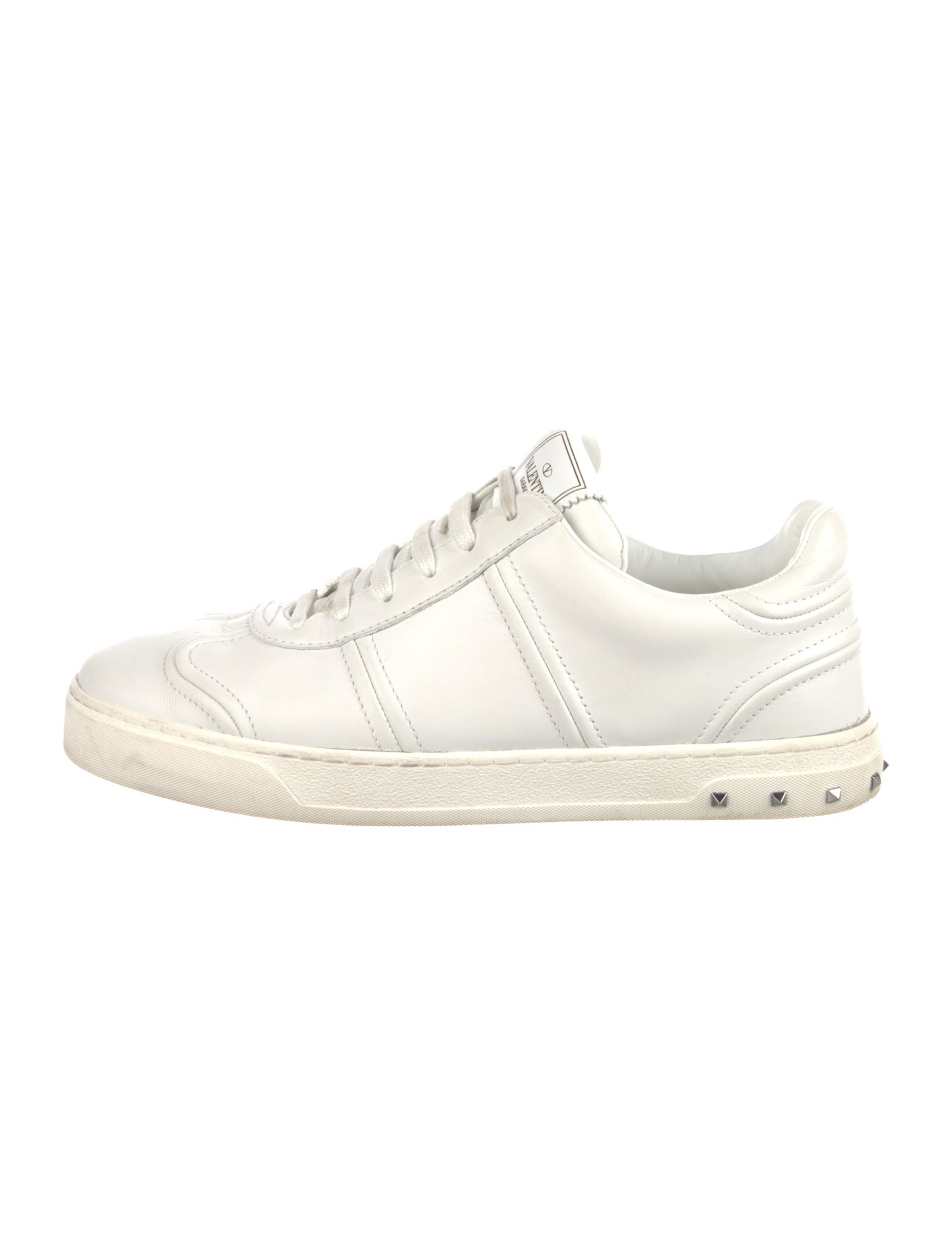 Valentino Rockstud Accents Leather Sneakers