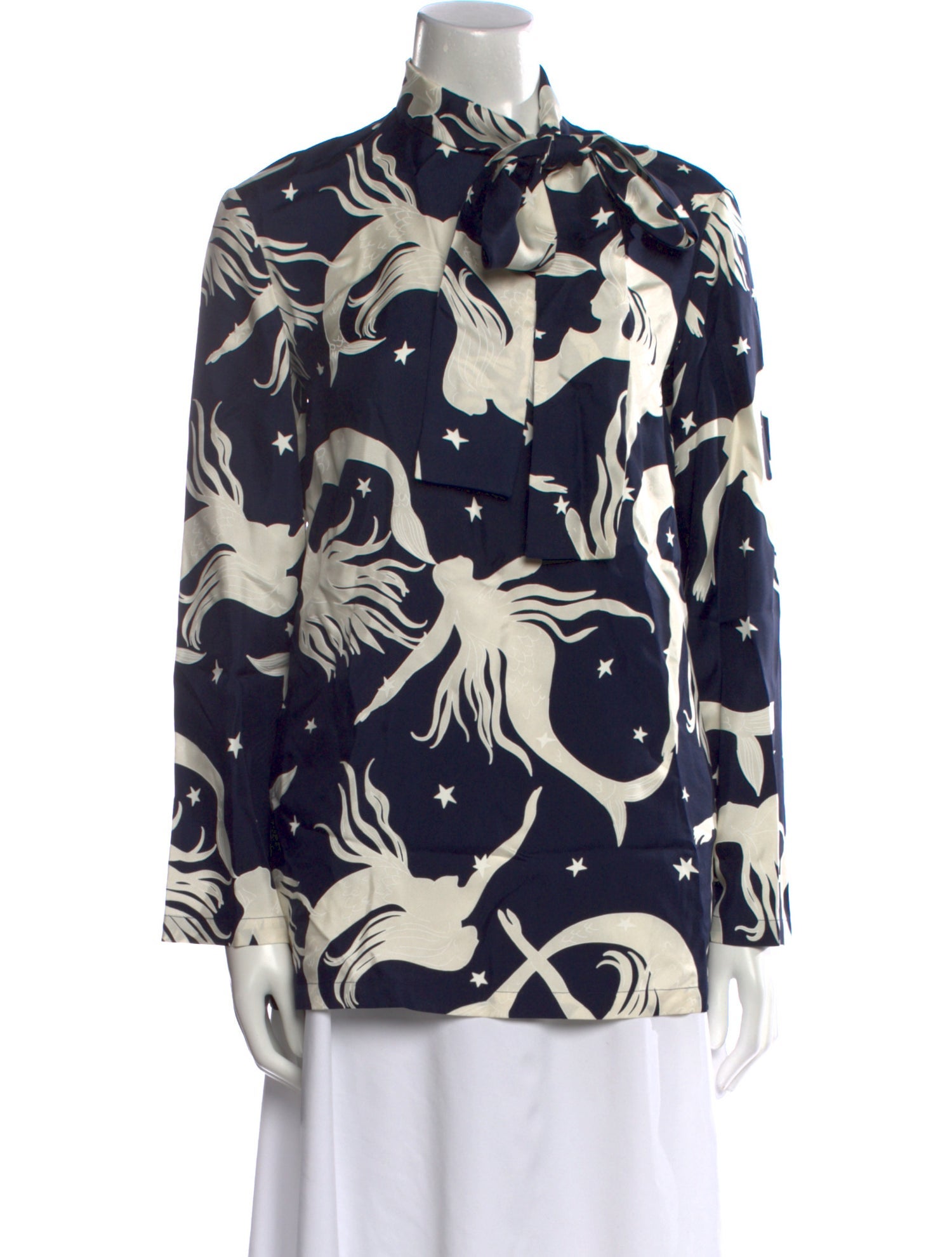 Valentino Silk Printed Button-Up Top w/ Tags