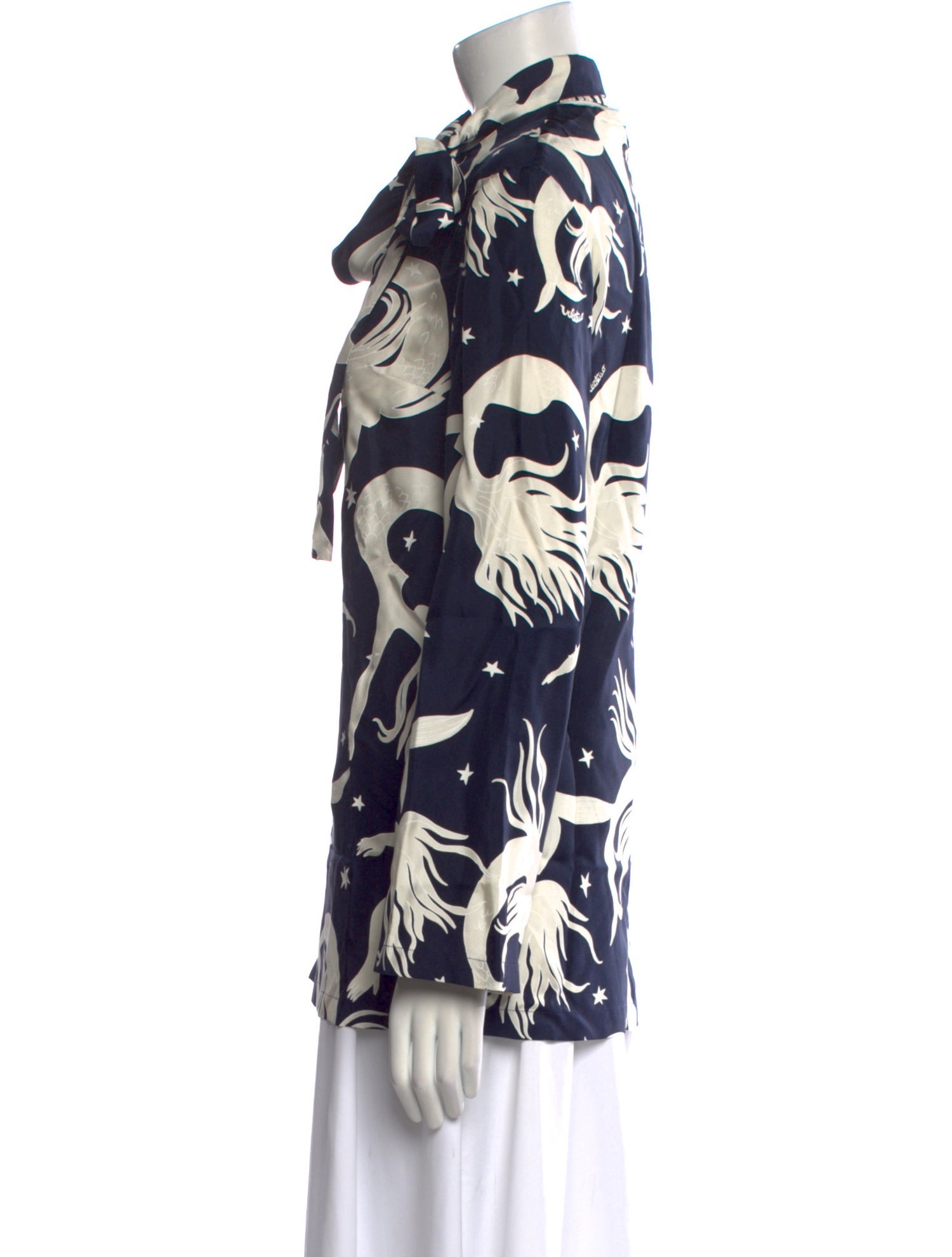 Valentino Silk Printed Button-Up Top w/ Tags