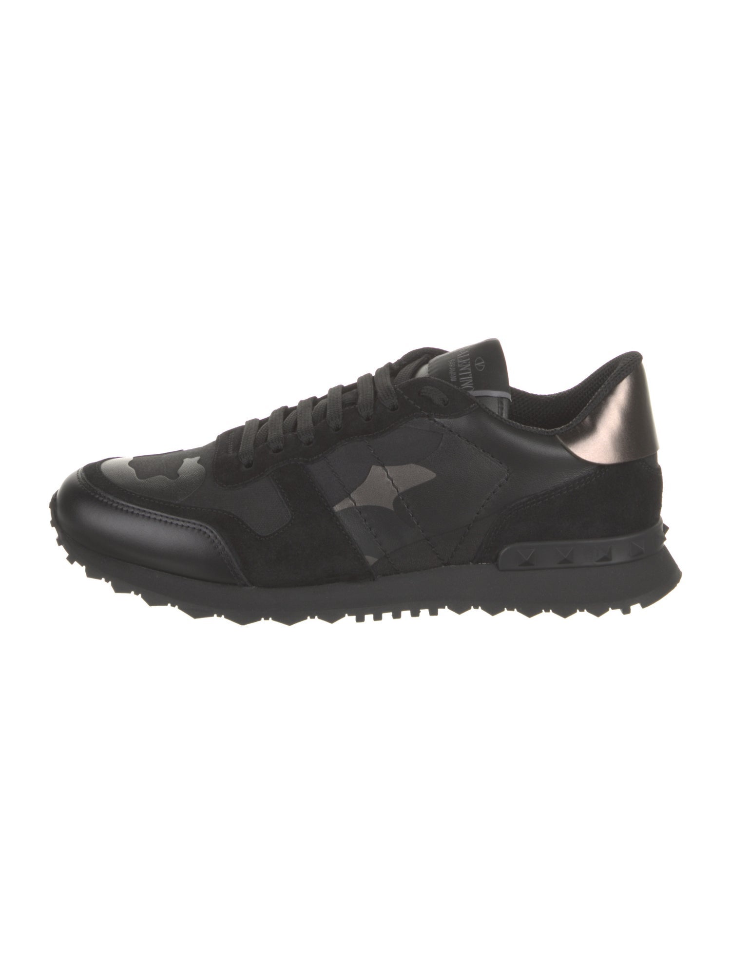 Valentino Leather Printed Sneakers