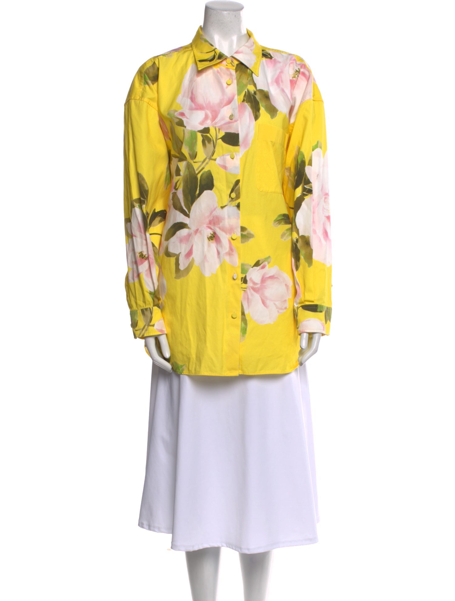 Valentino Floral Print Long Sleeve Tunic