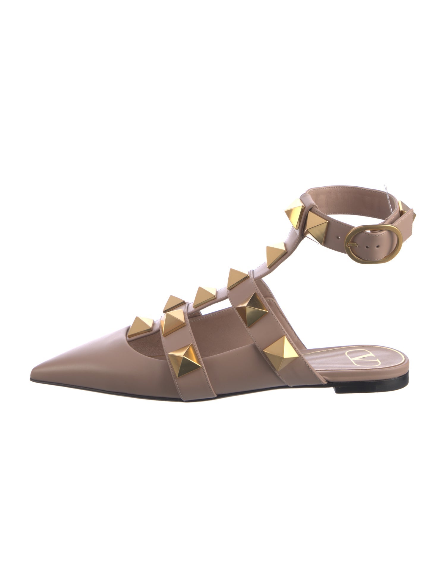 Valentino Rockstud Accents Leather Mules