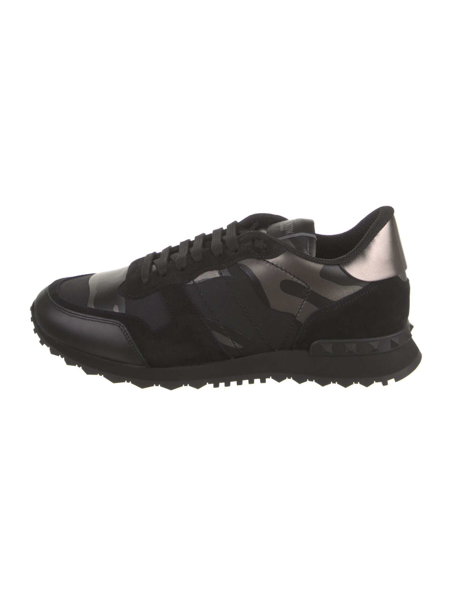 Valentino Leather Printed Sneakers