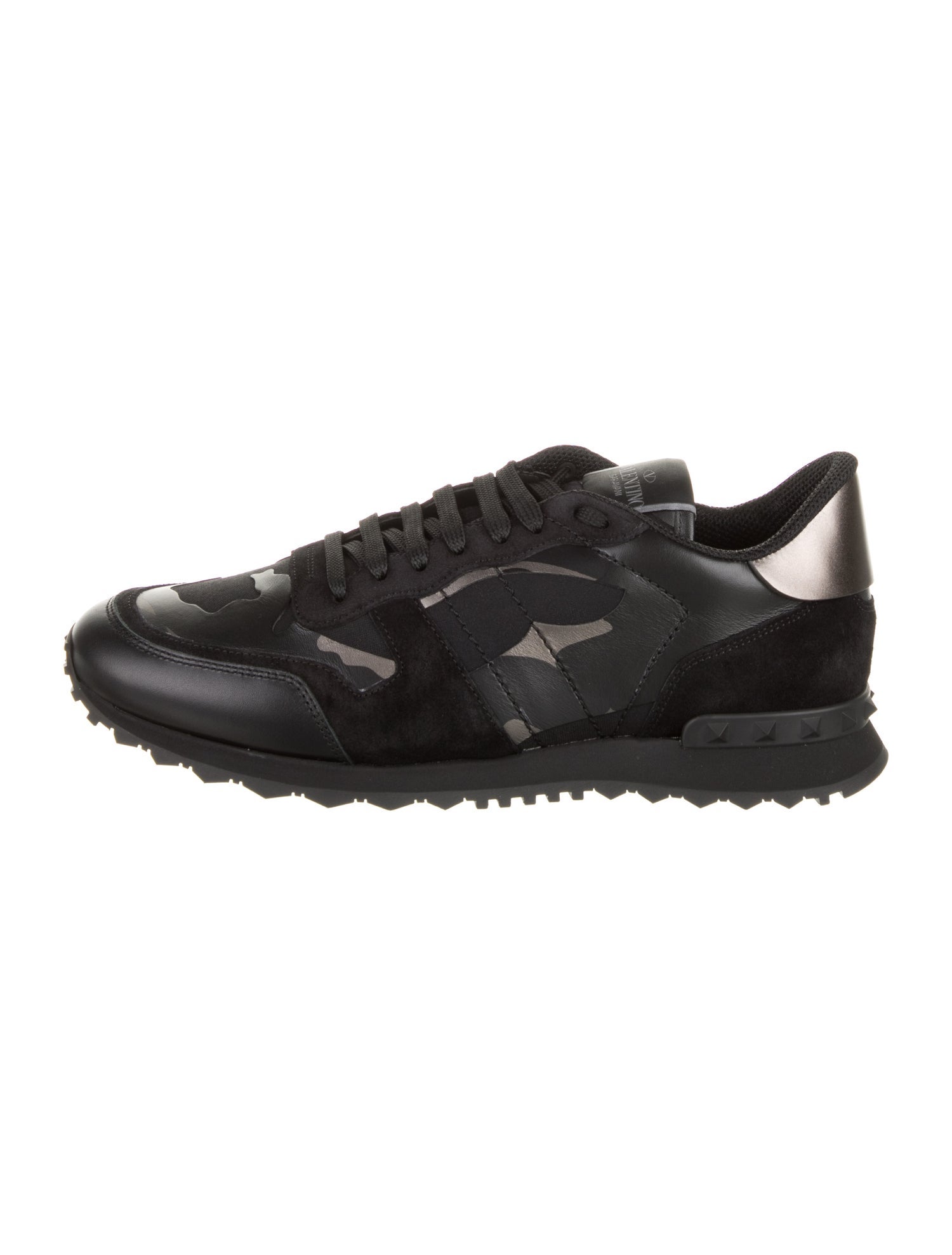 Valentino Leather Printed Sneakers