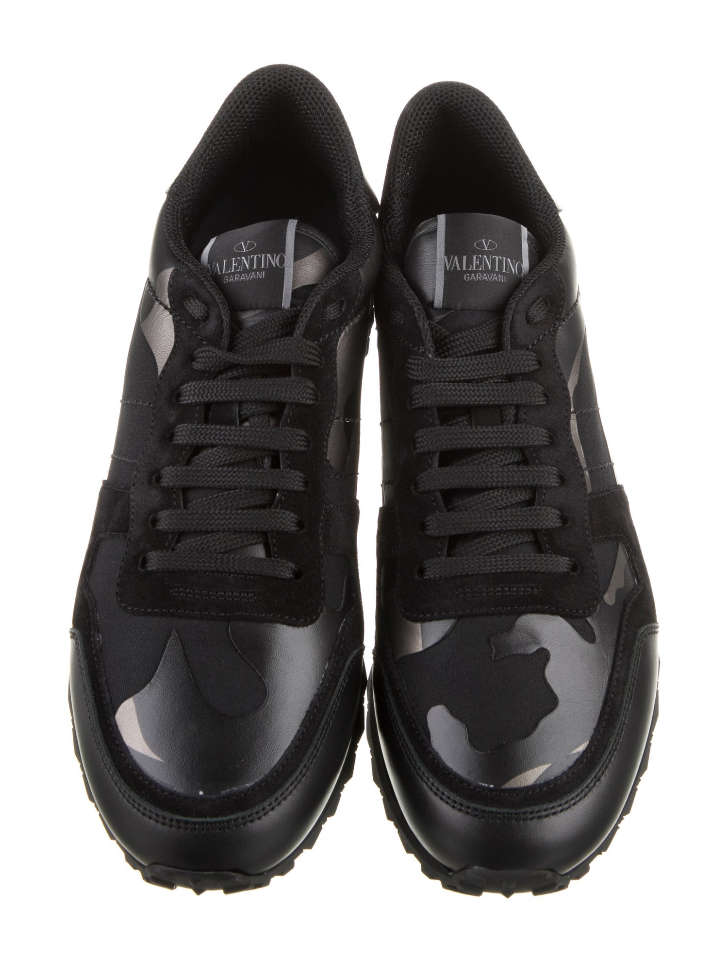 Valentino Leather Printed Sneakers