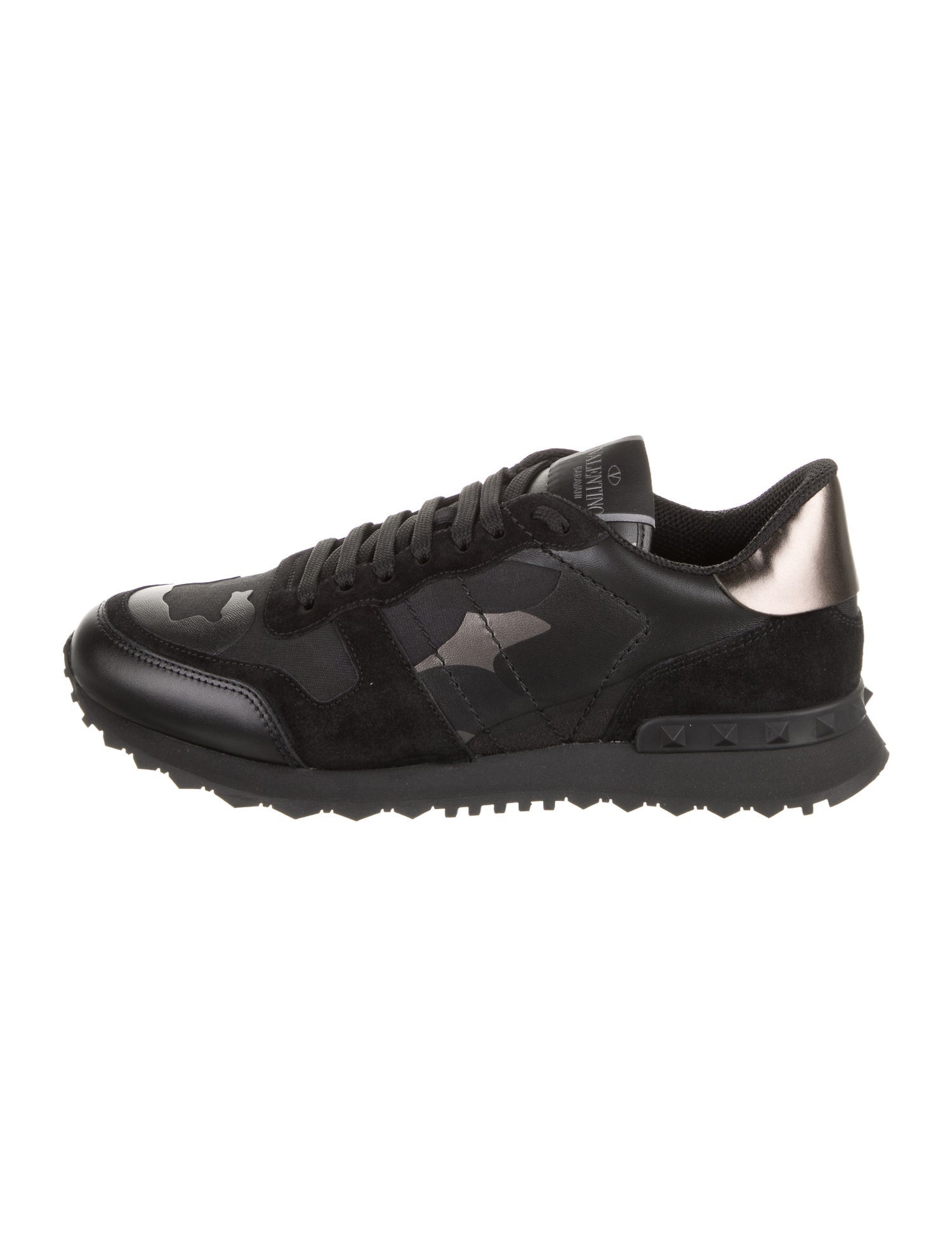 Valentino Leather Printed Athletic Sneakers