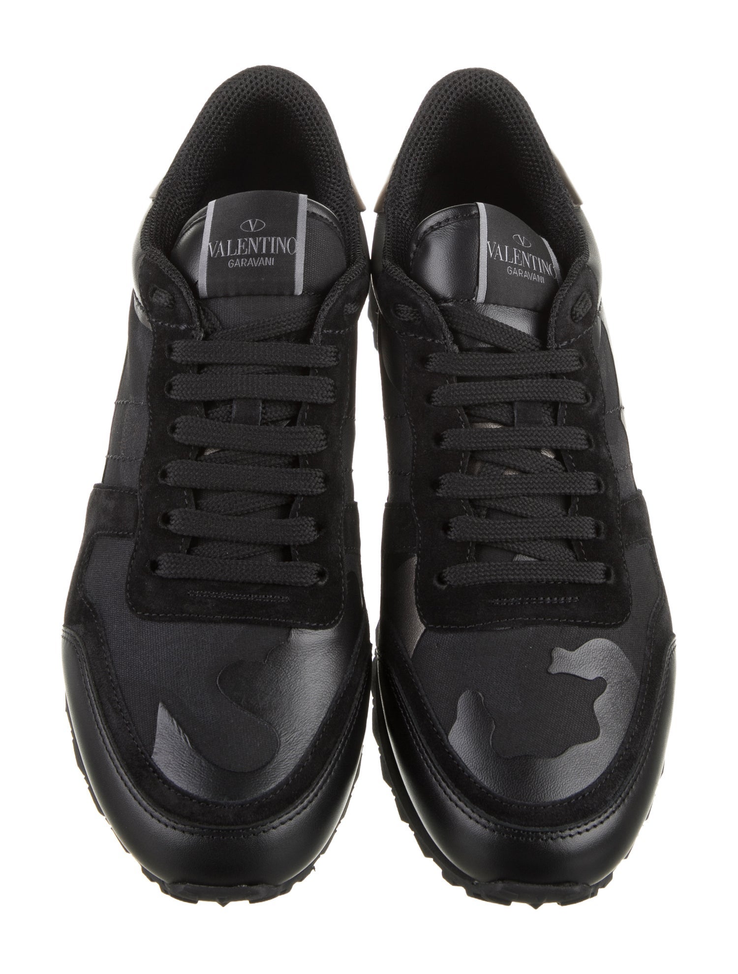 Valentino Leather Printed Athletic Sneakers