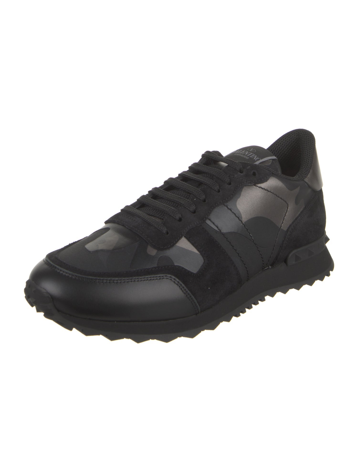 Valentino Leather Printed Athletic Sneakers