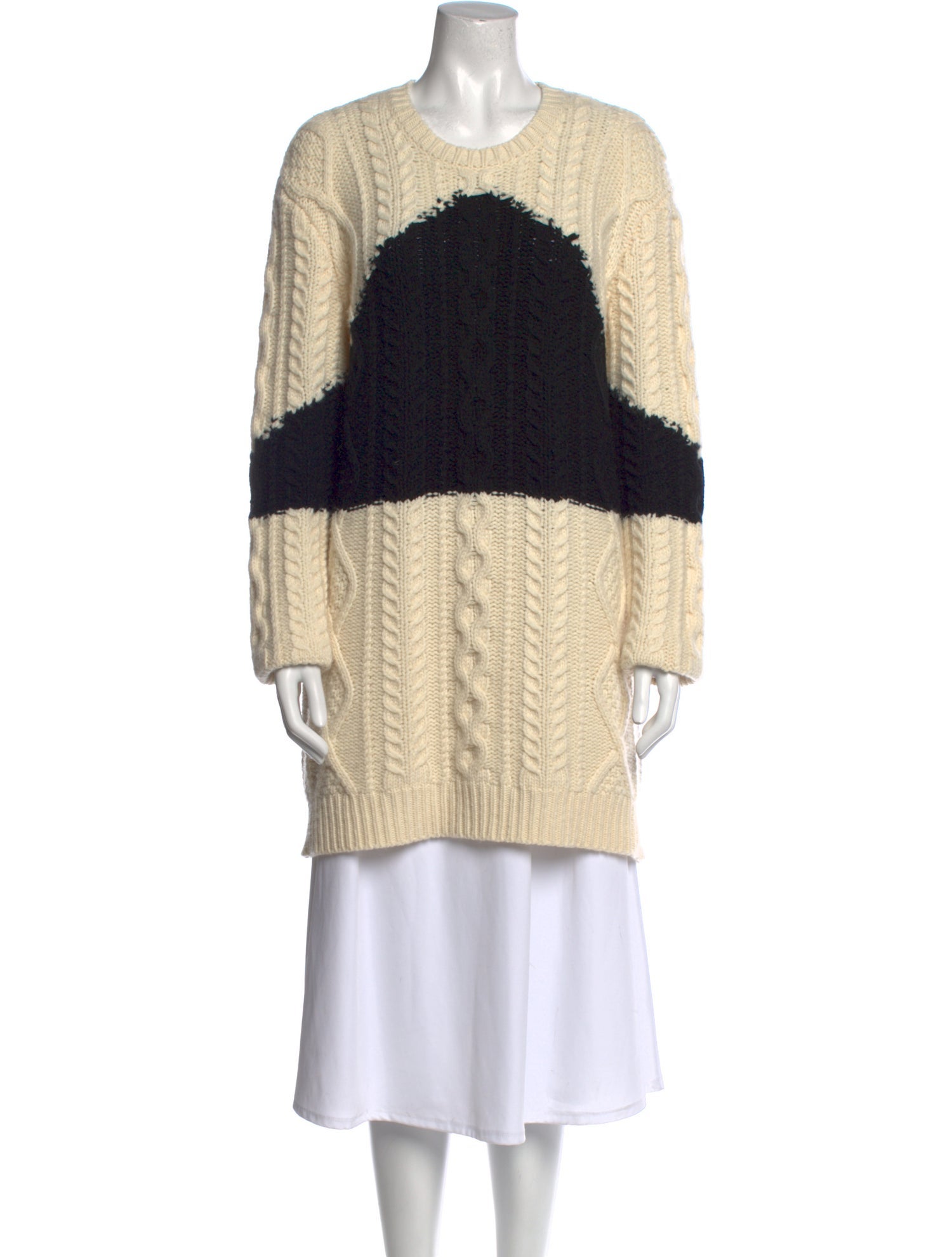 Valentino Virgin Wool Colorblock Pattern Sweater