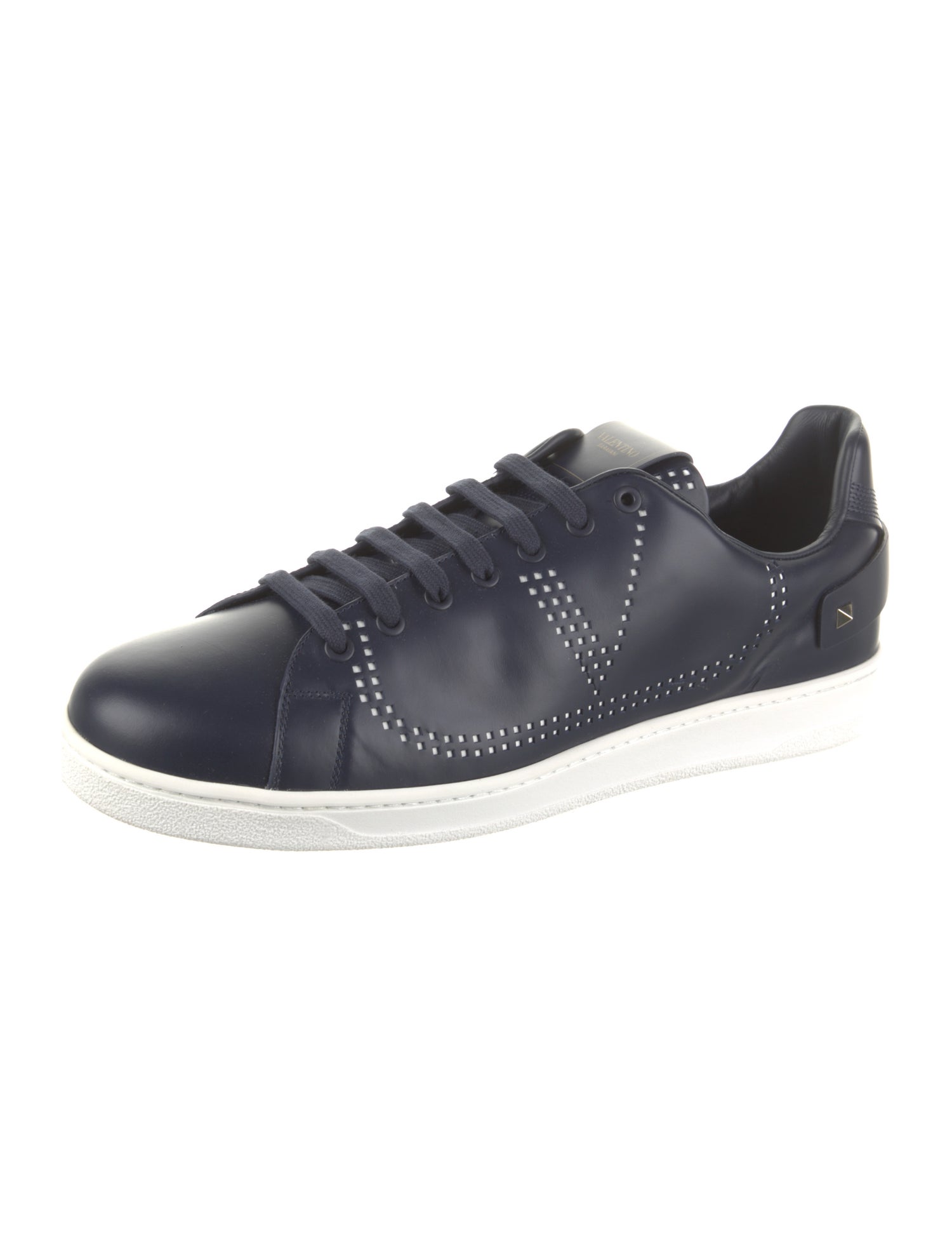 Valentino Leather Lasercut Accents Sneakers