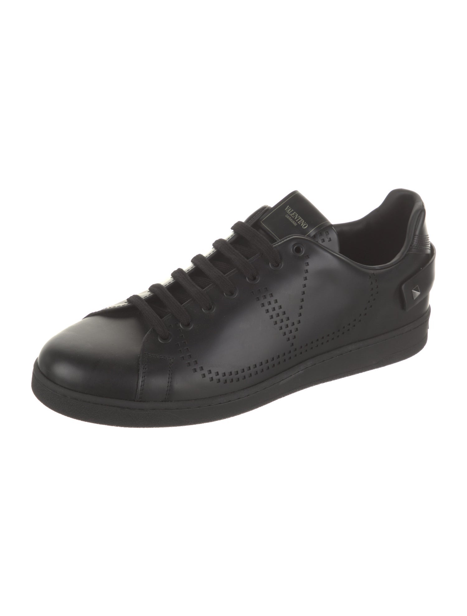 Valentino Leather Lasercut Accents Sneakers