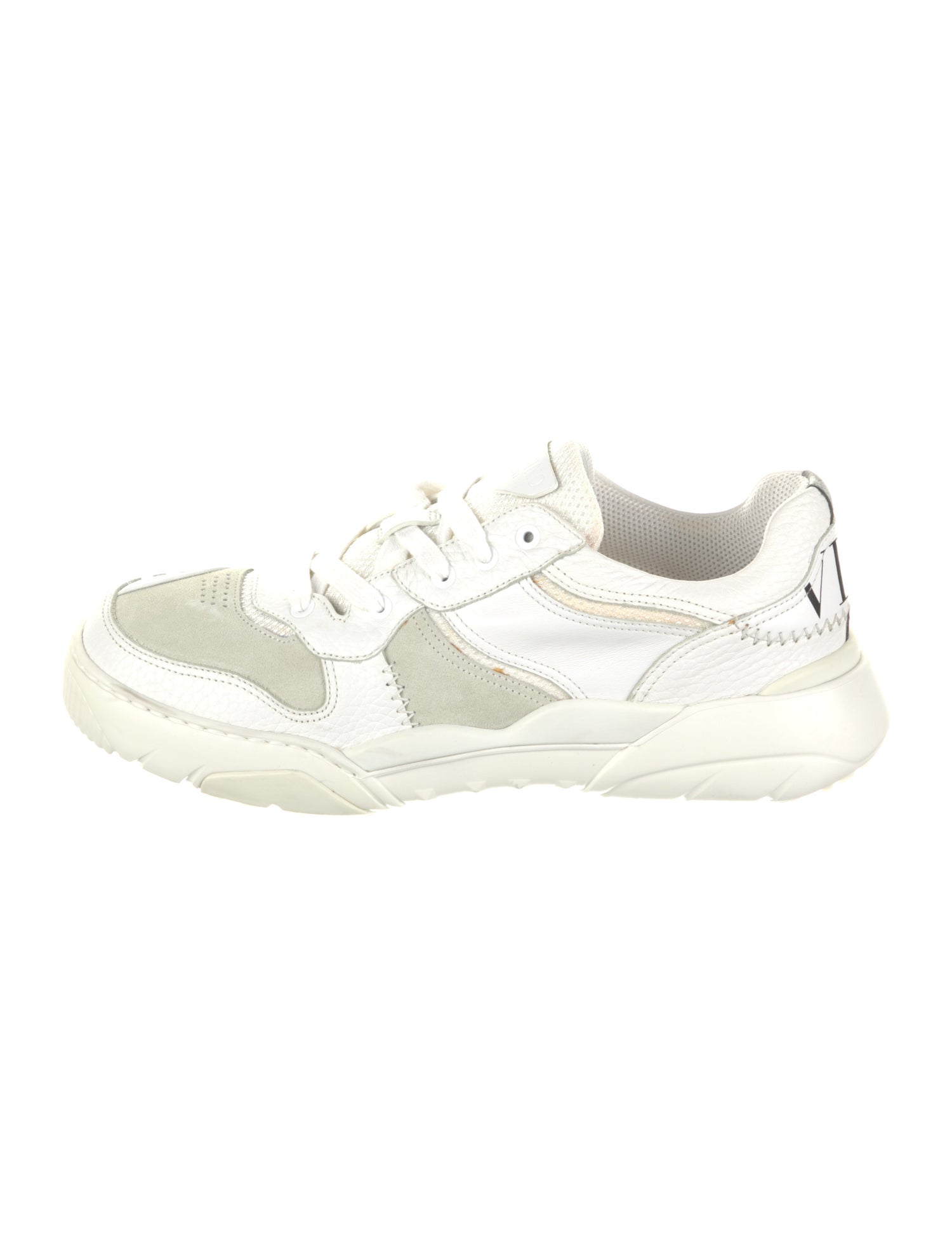 Valentino Leather Colorblock Pattern Sneakers
