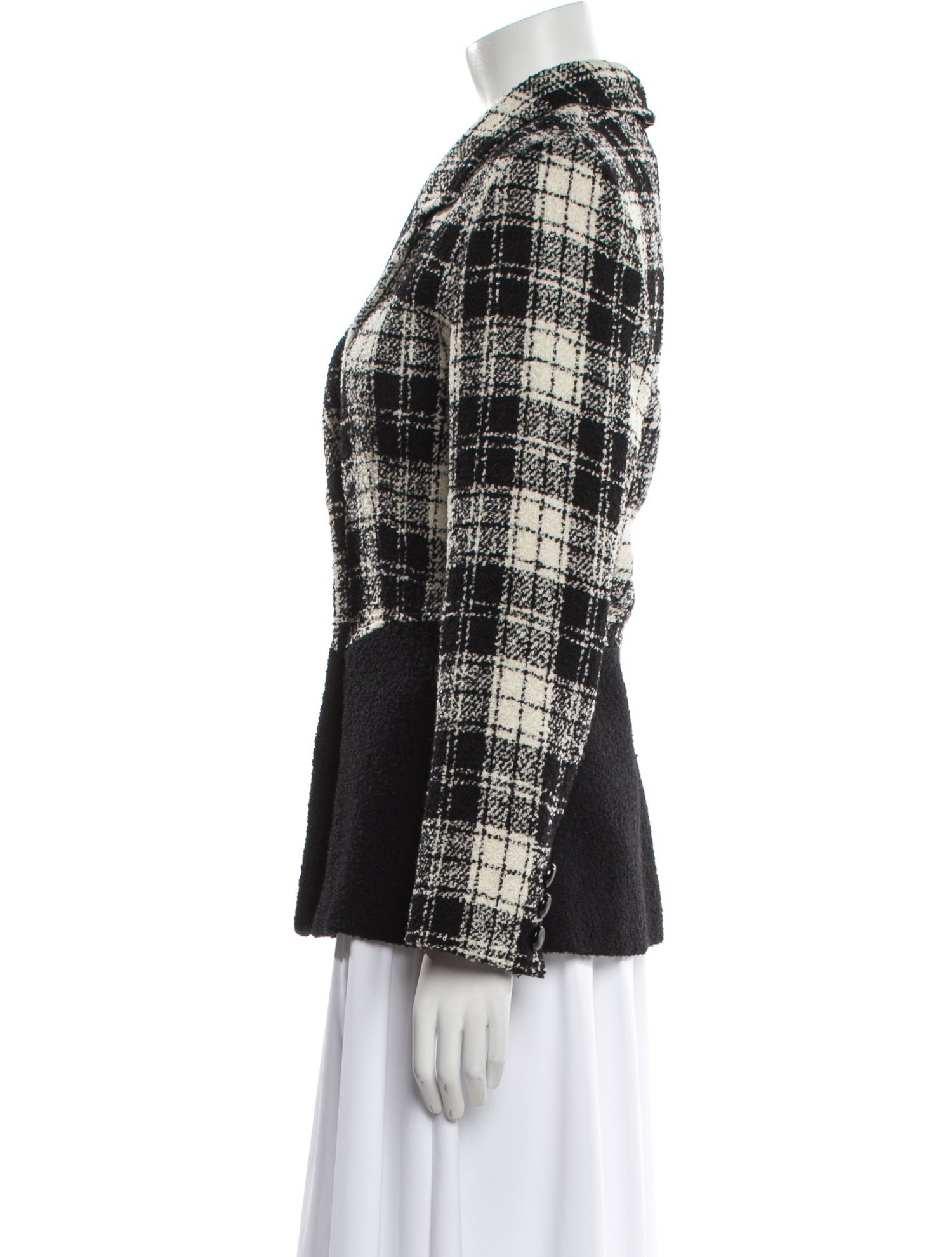 Valentino Virgin Wool Plaid Print Blazer