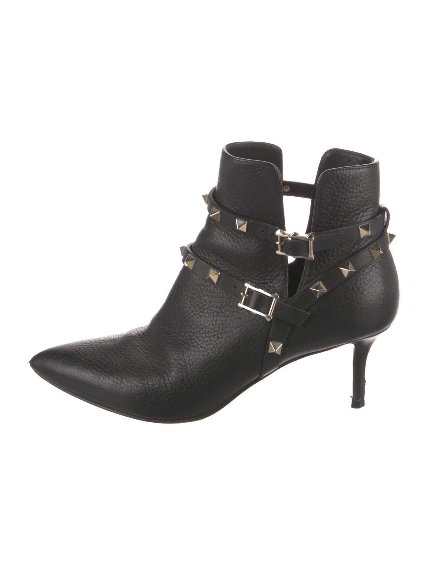 Valentino Rockstud Accents Leather Boots